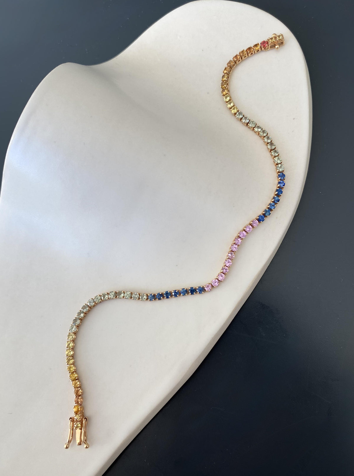 18K Muti Color Sapphire Bracelet