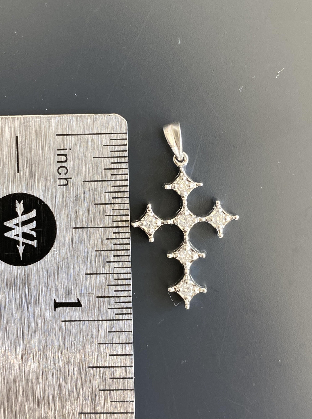White Gold Diamond Cross Pendant