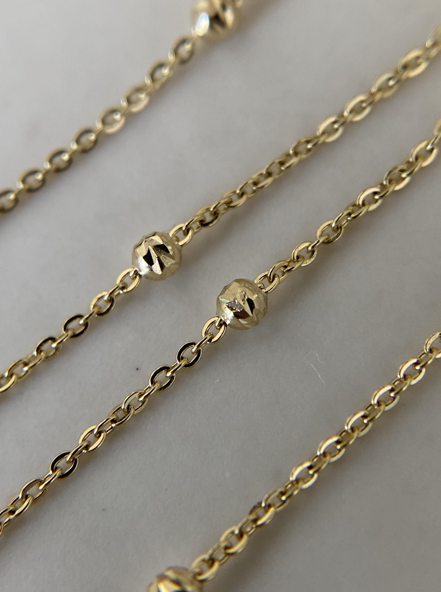 14K Beaded Chain (16" inches)