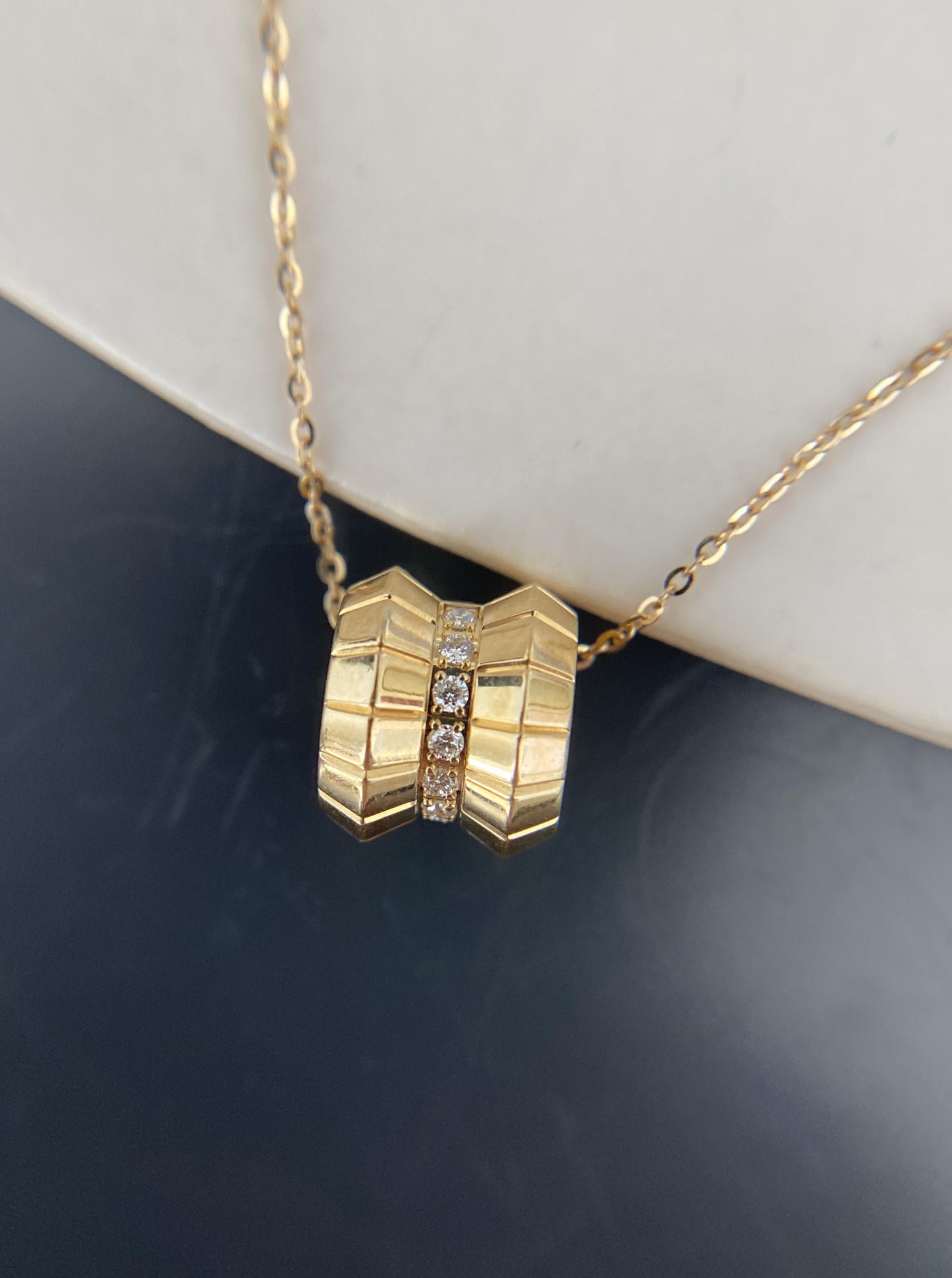 18K Diamond Roller Necklace