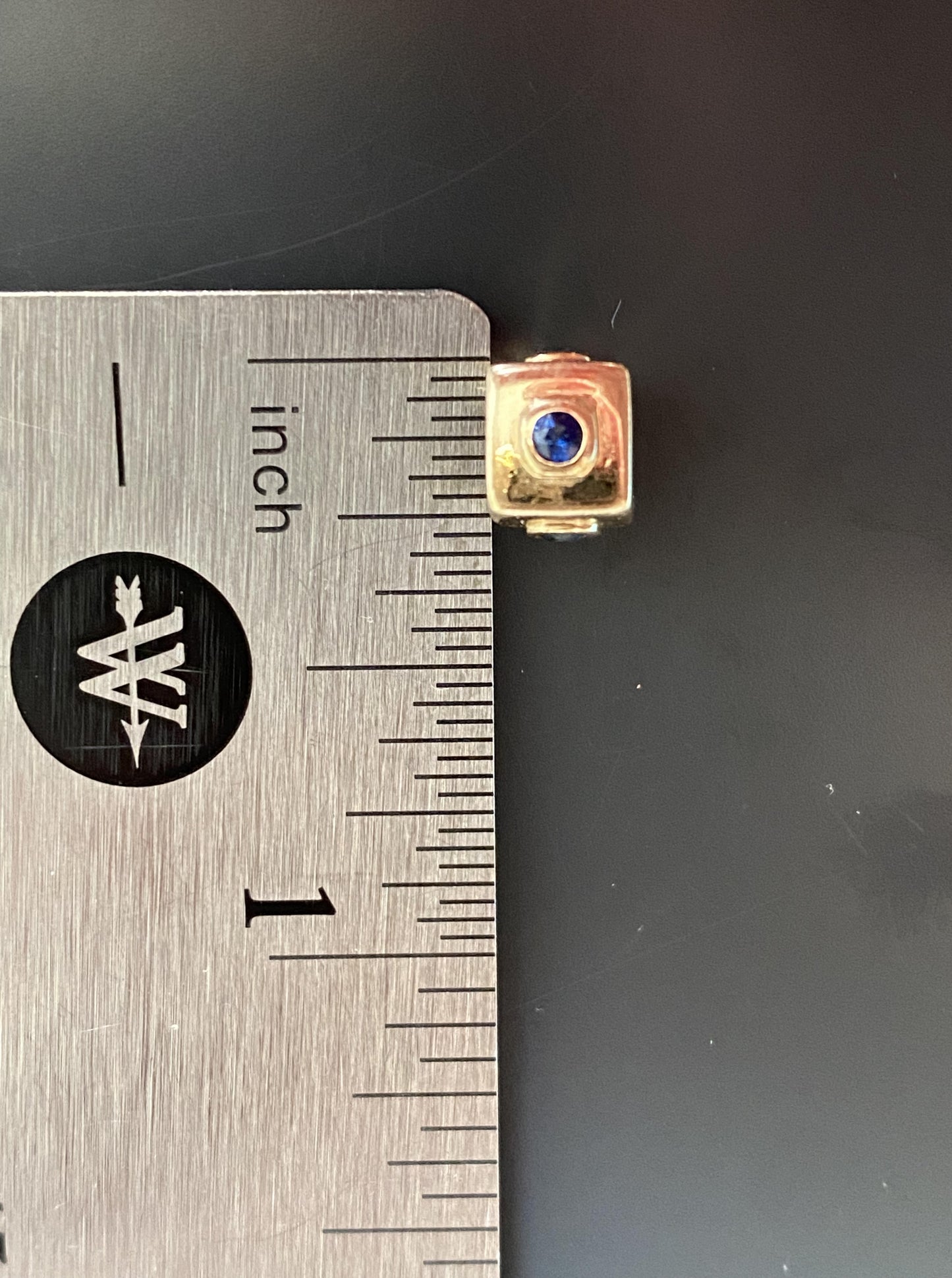 Sapphire Square Spacer Charm