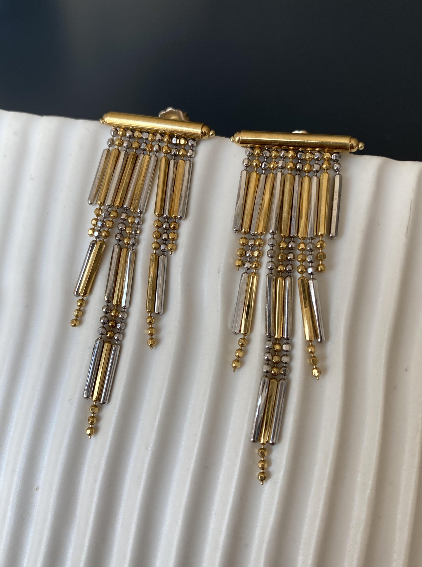 Mix Metal Tassel Earrings