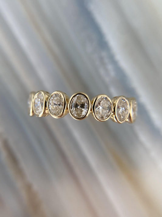Oval Bezel Diamond Ring