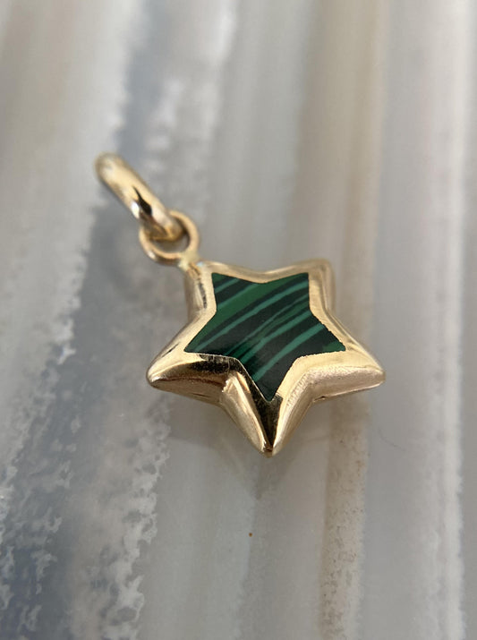 Puffy Malachite Star Charms