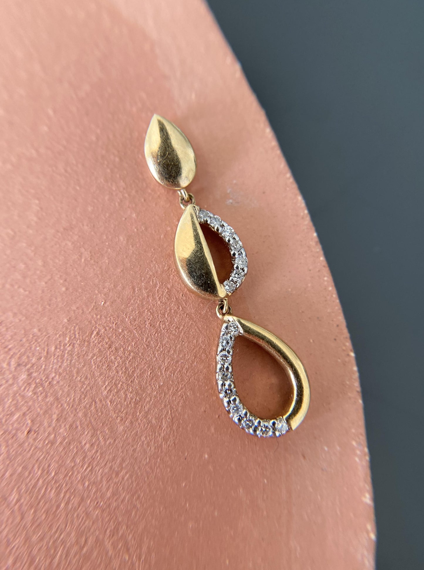 Vintage Triple Pear Shape Diamond Pendant