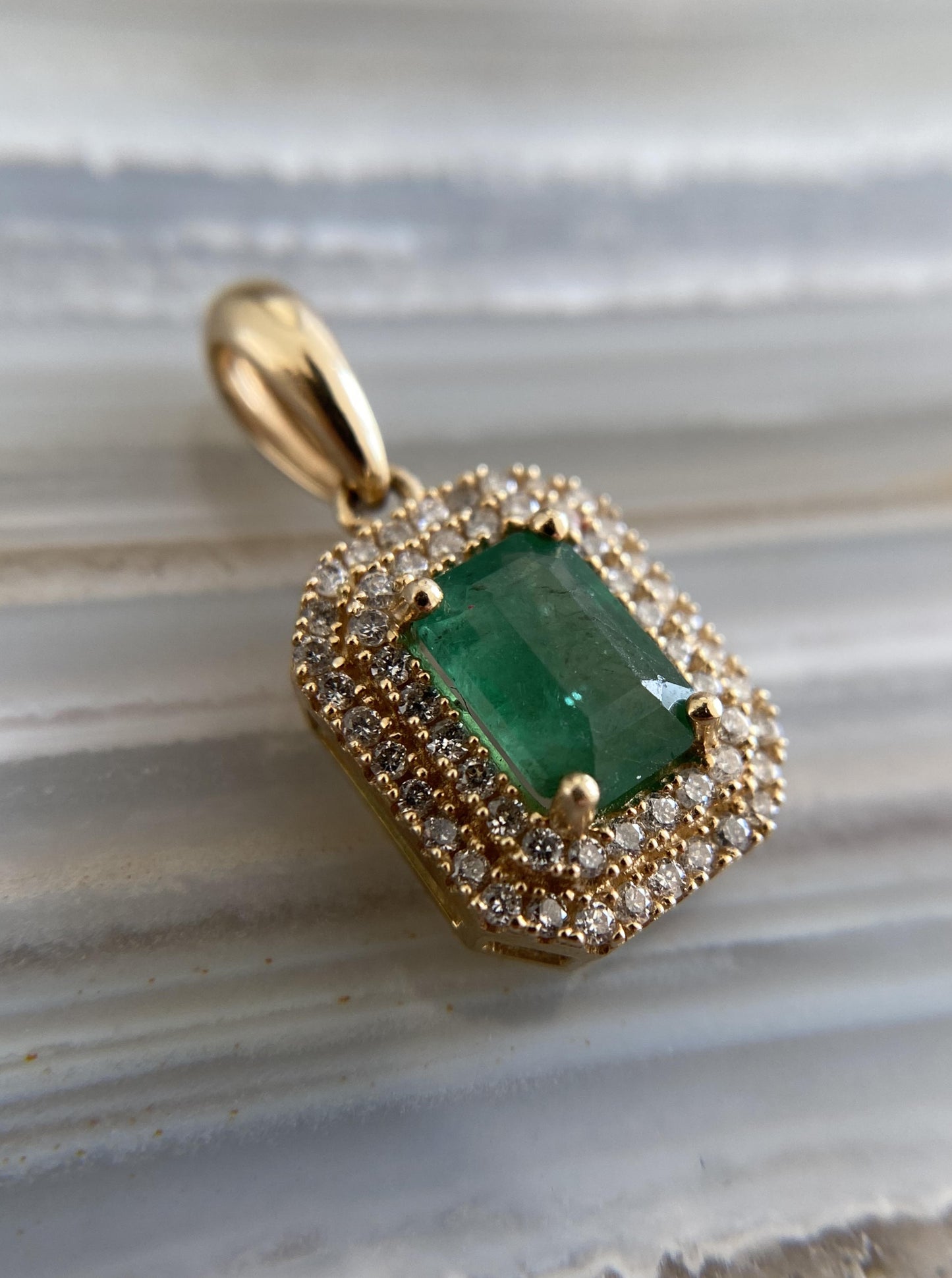 Emerald Diamond Pendant