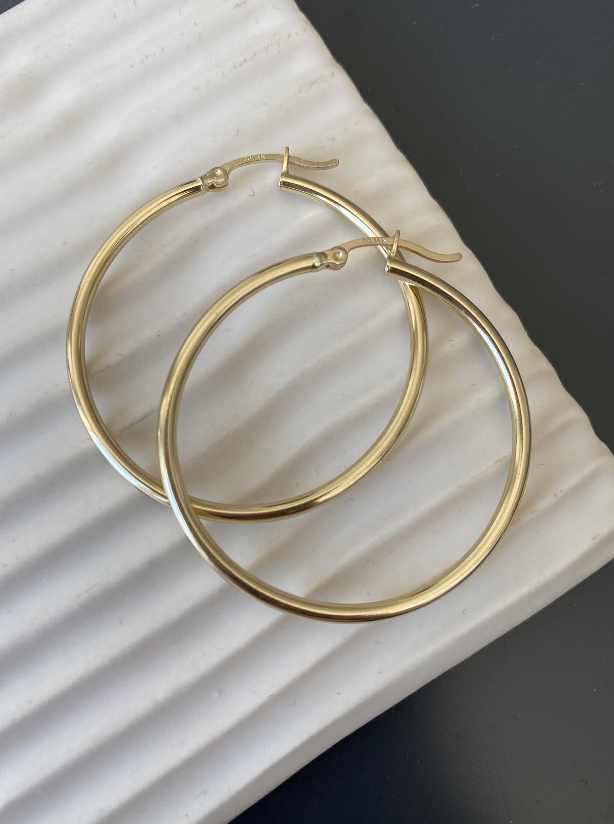 14K Large thin Hoops
