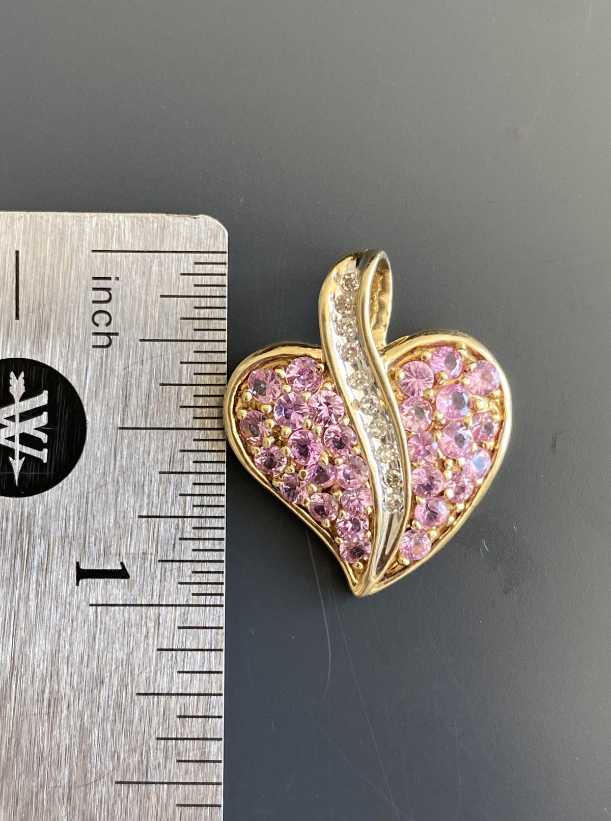Pink Sapphire Heart Pendant
