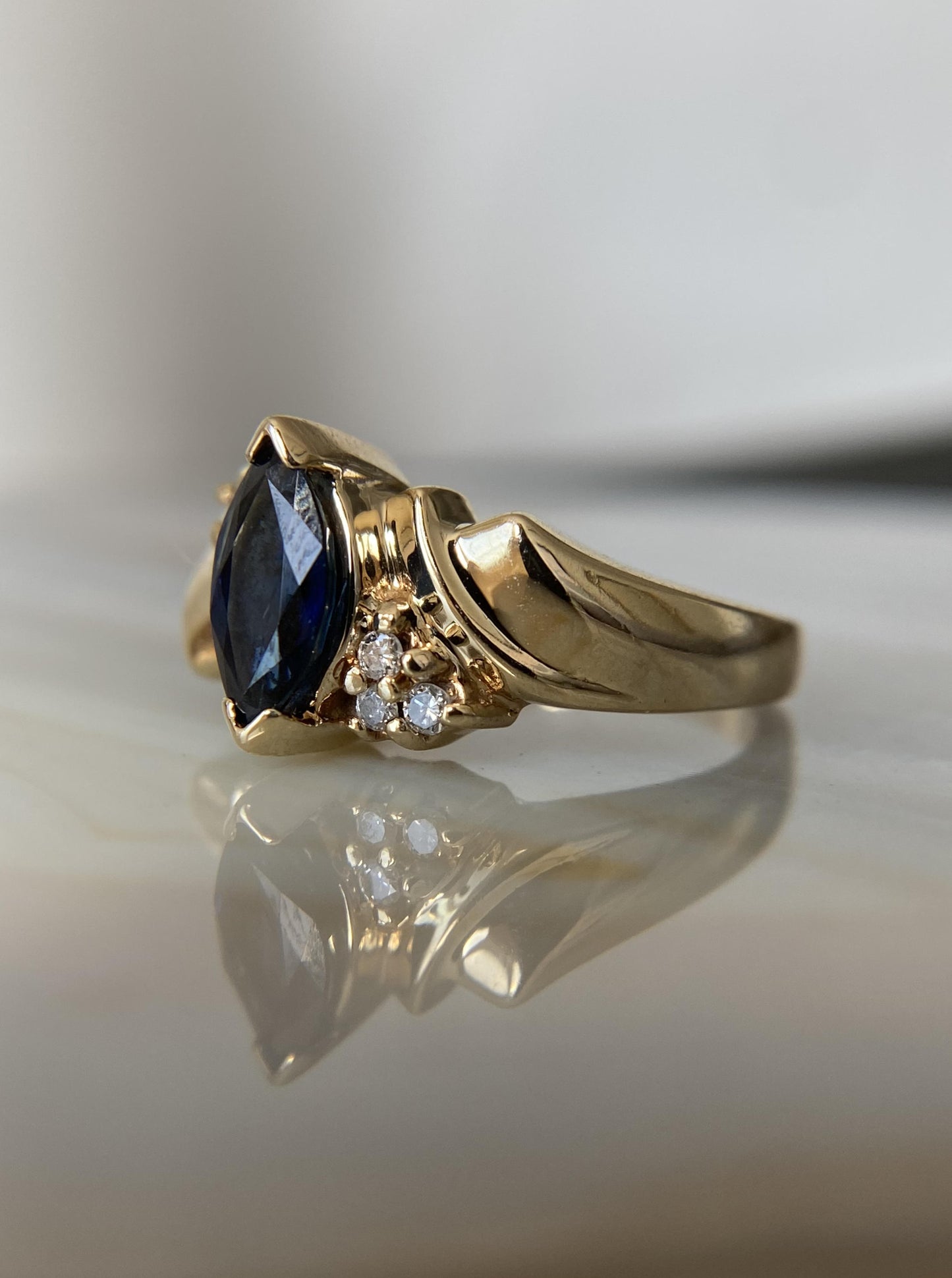 Vintage Marquise Sapphire Ring