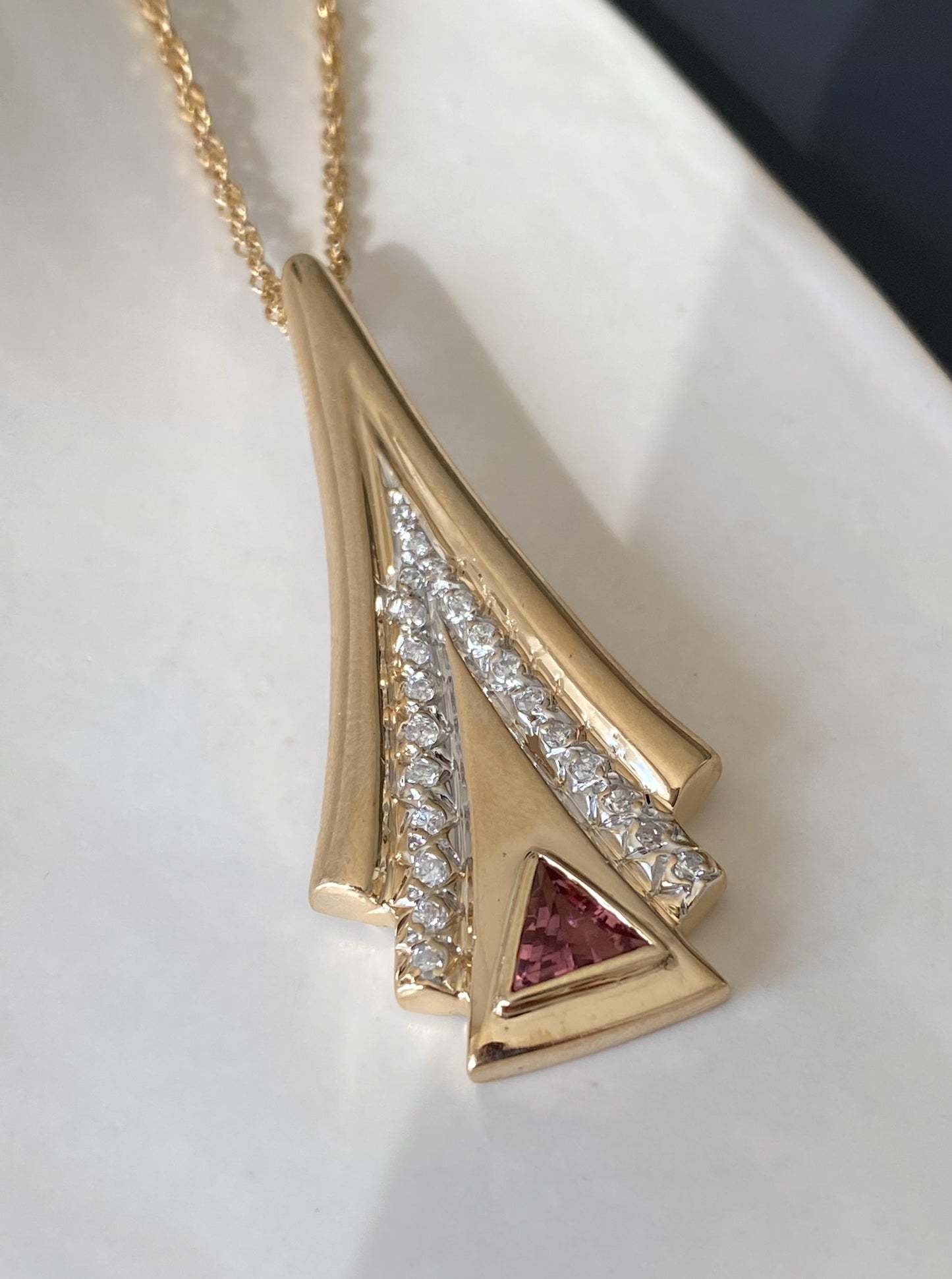 Vintage Tourmaline Pendant Necklace