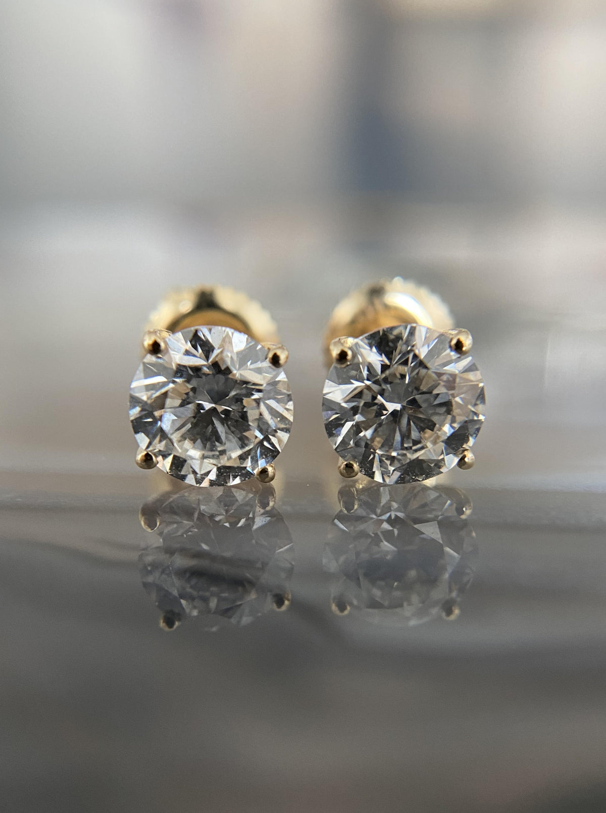 14K Lab Diamond Studs (2ct)