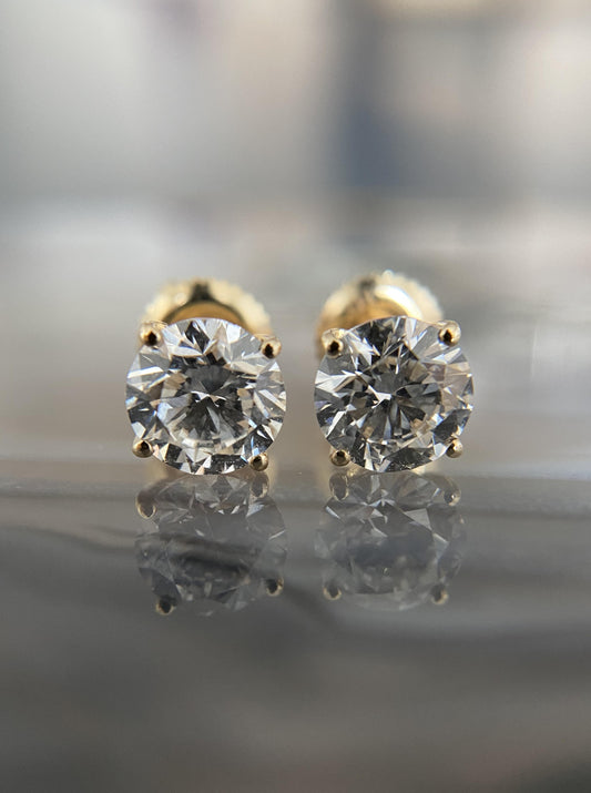 14K Lab Diamond Studs (2ct)