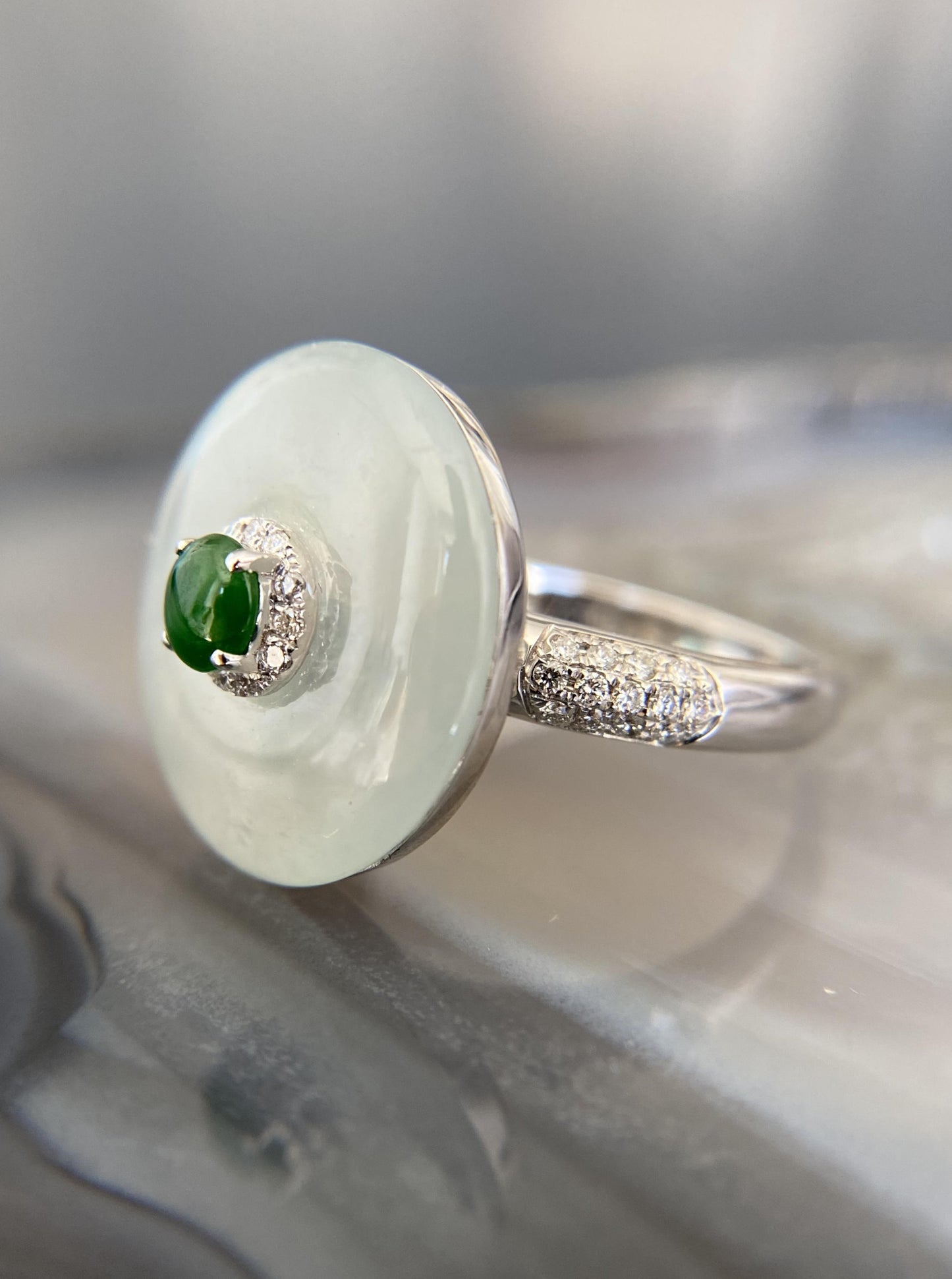 Ice Jade Coin Ring