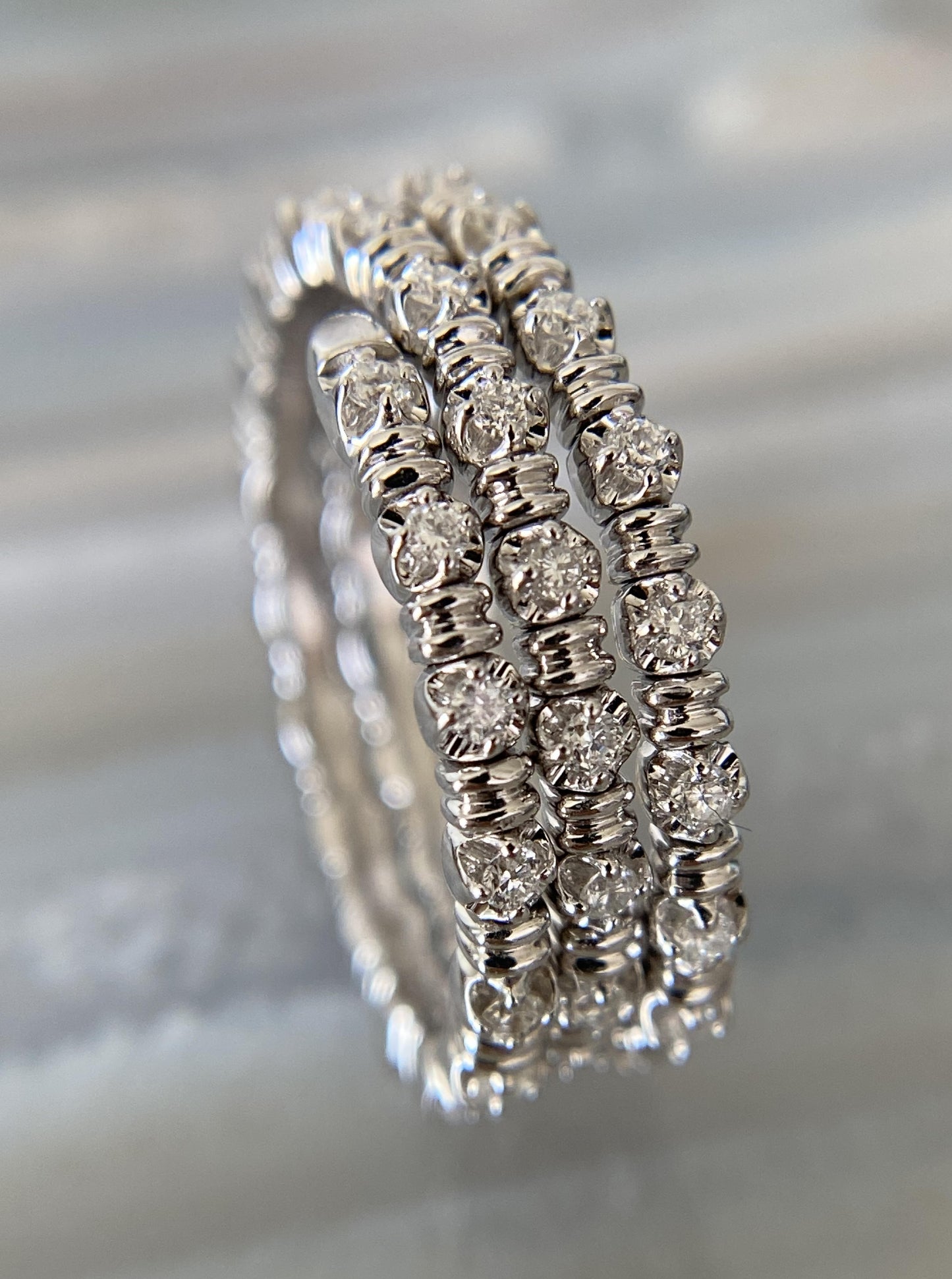 White Gold Wire Diamond Ring