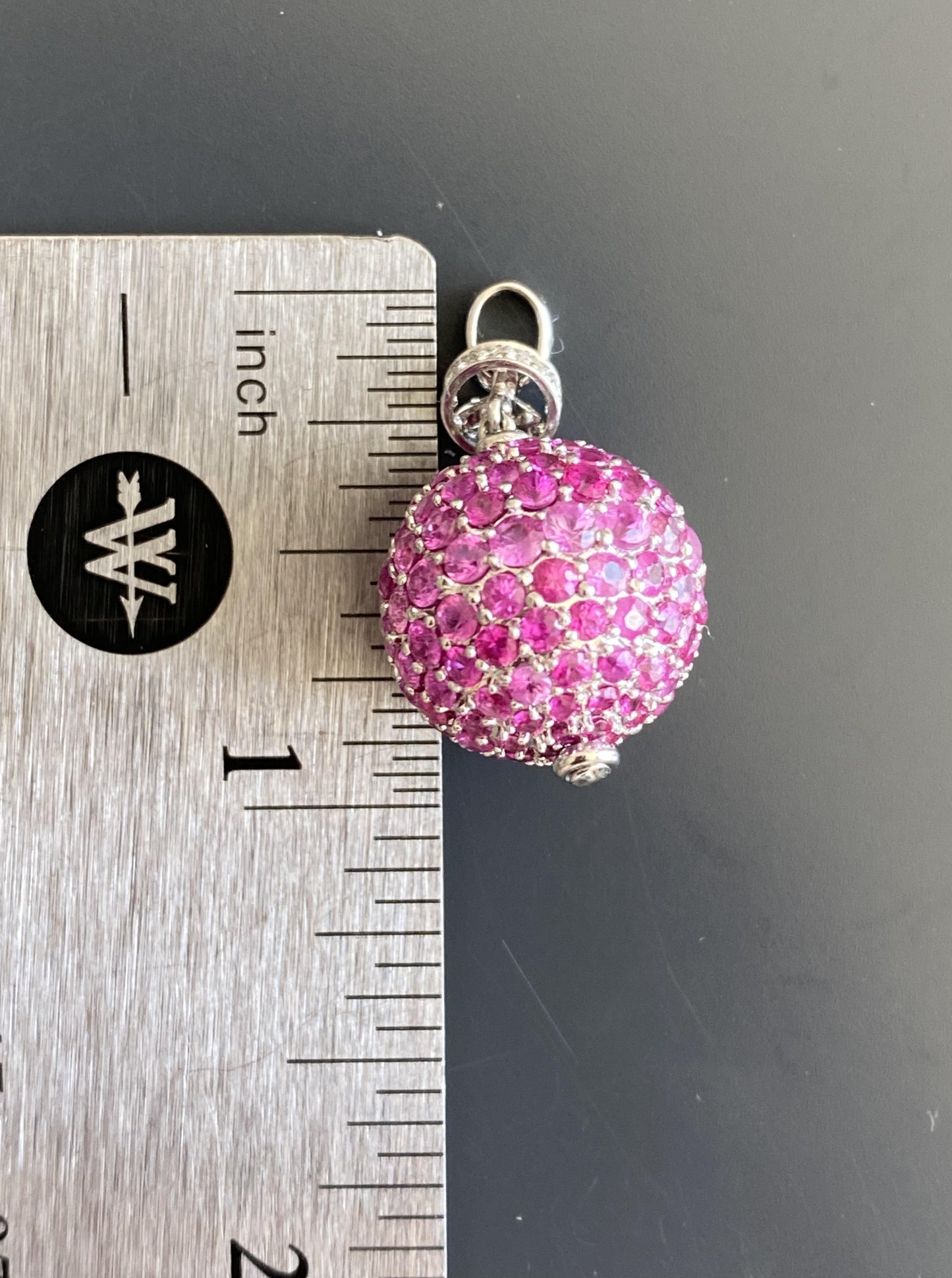 Pink Sapphire Disco Ball Pendant