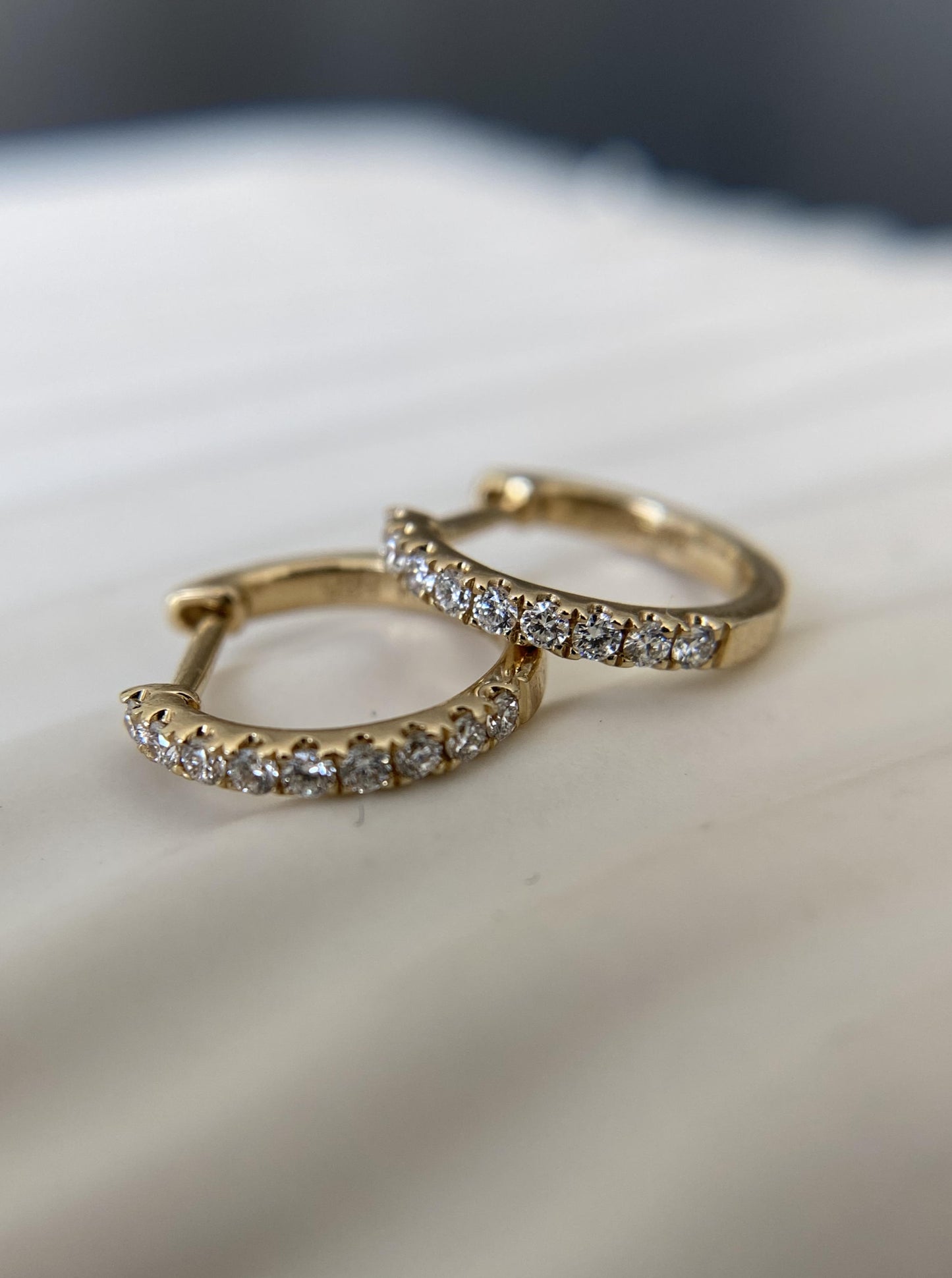 Dainty Small Diamond Hoops