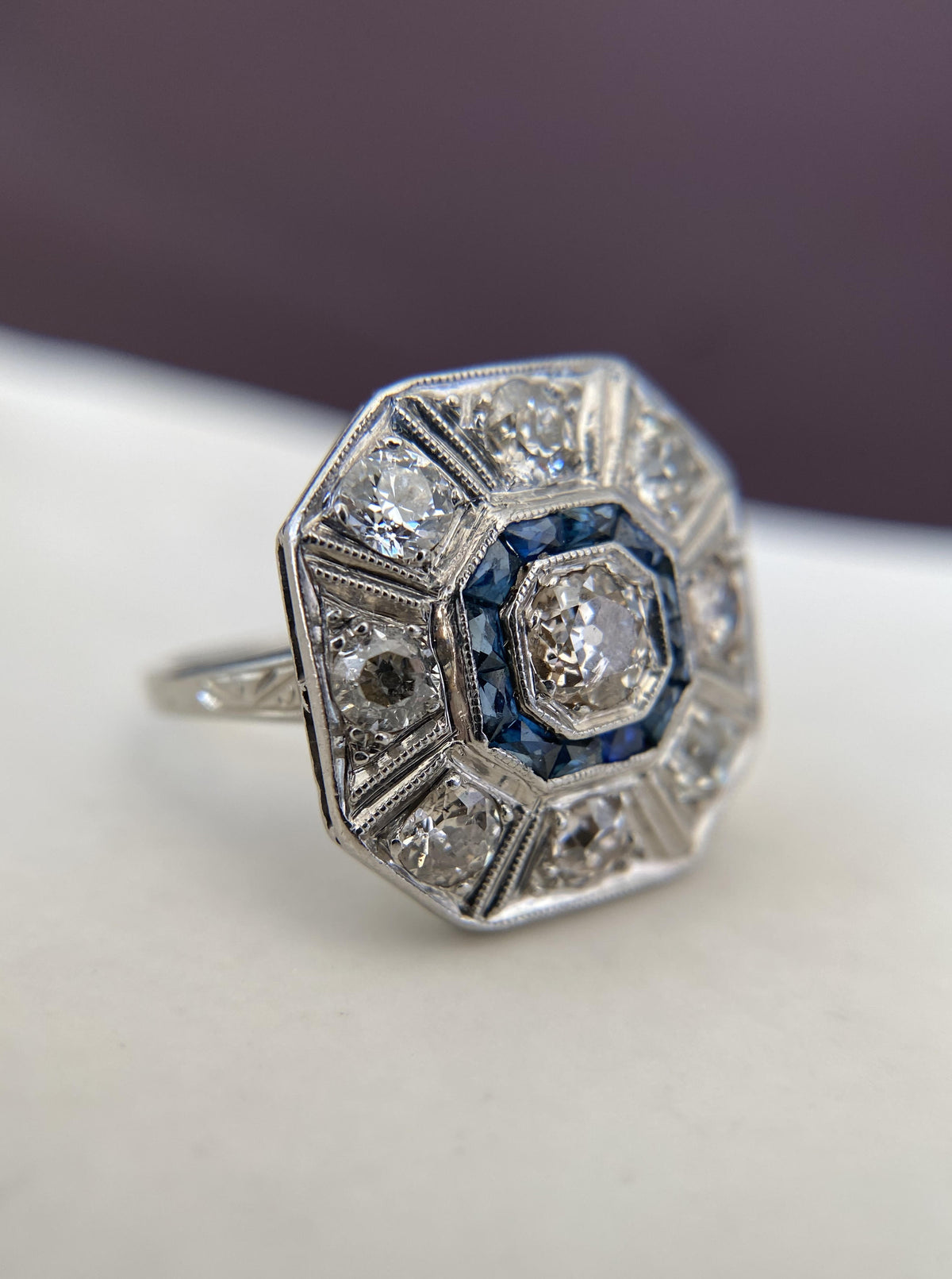 Art Deco Octagonal Cocktail Ring