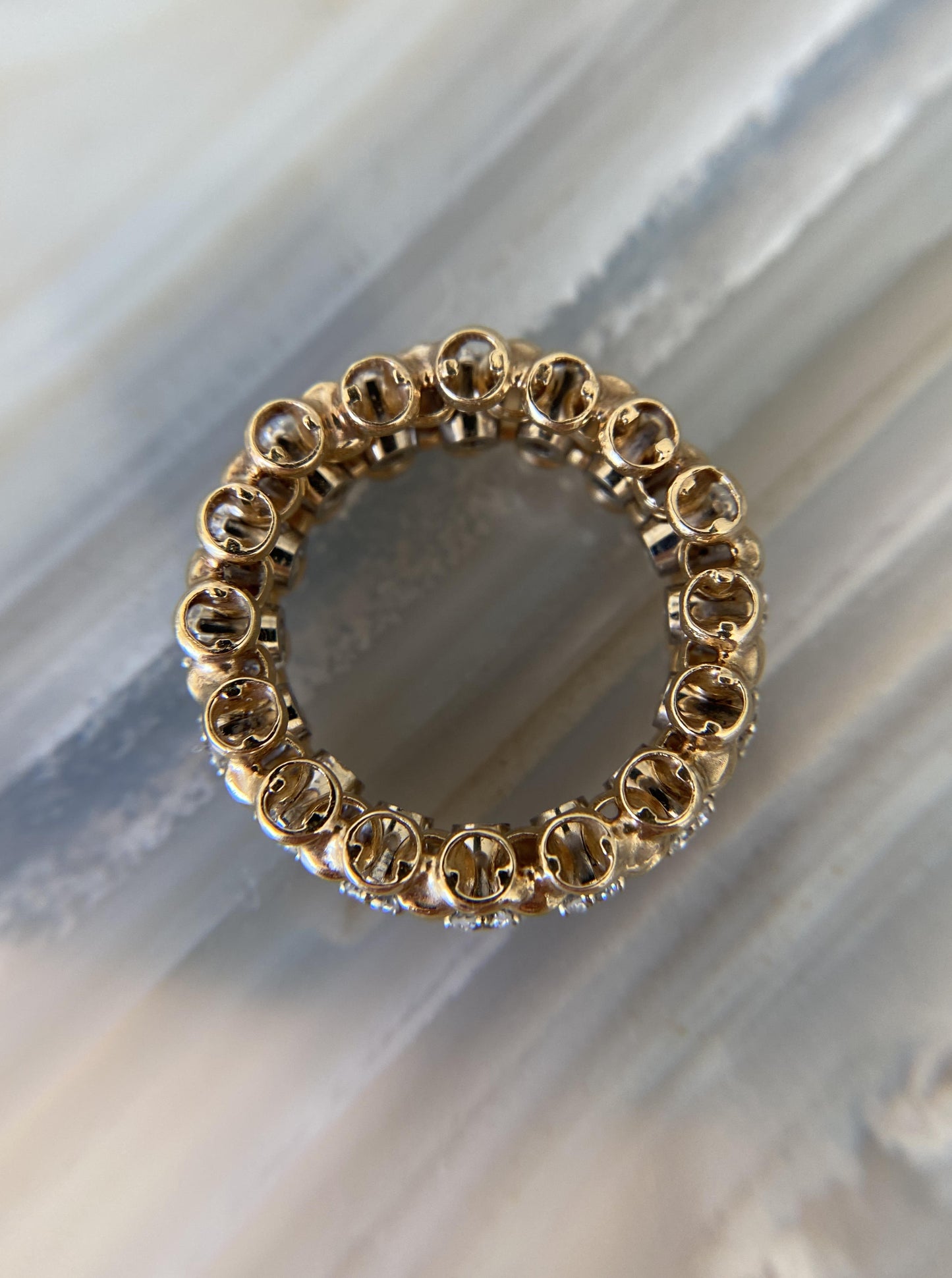 Vintage Eternity Diamond Biker Chain Band