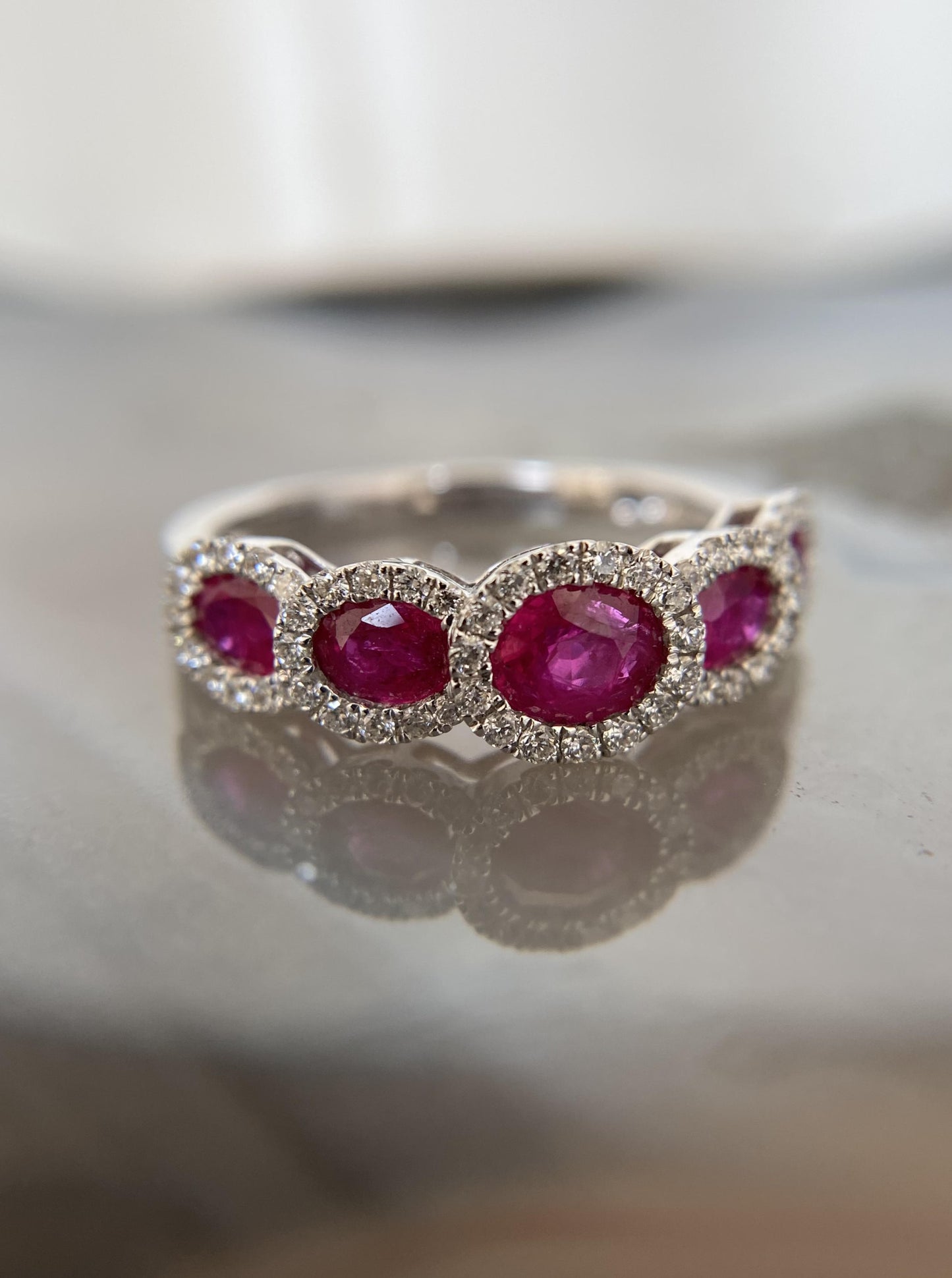 Five Ruby Diamond Band