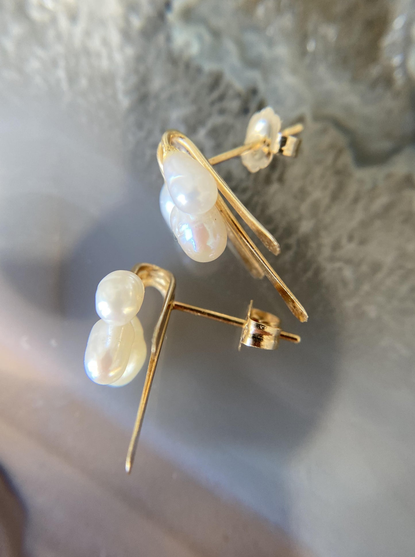 Vintage Rice Pearl Earrings