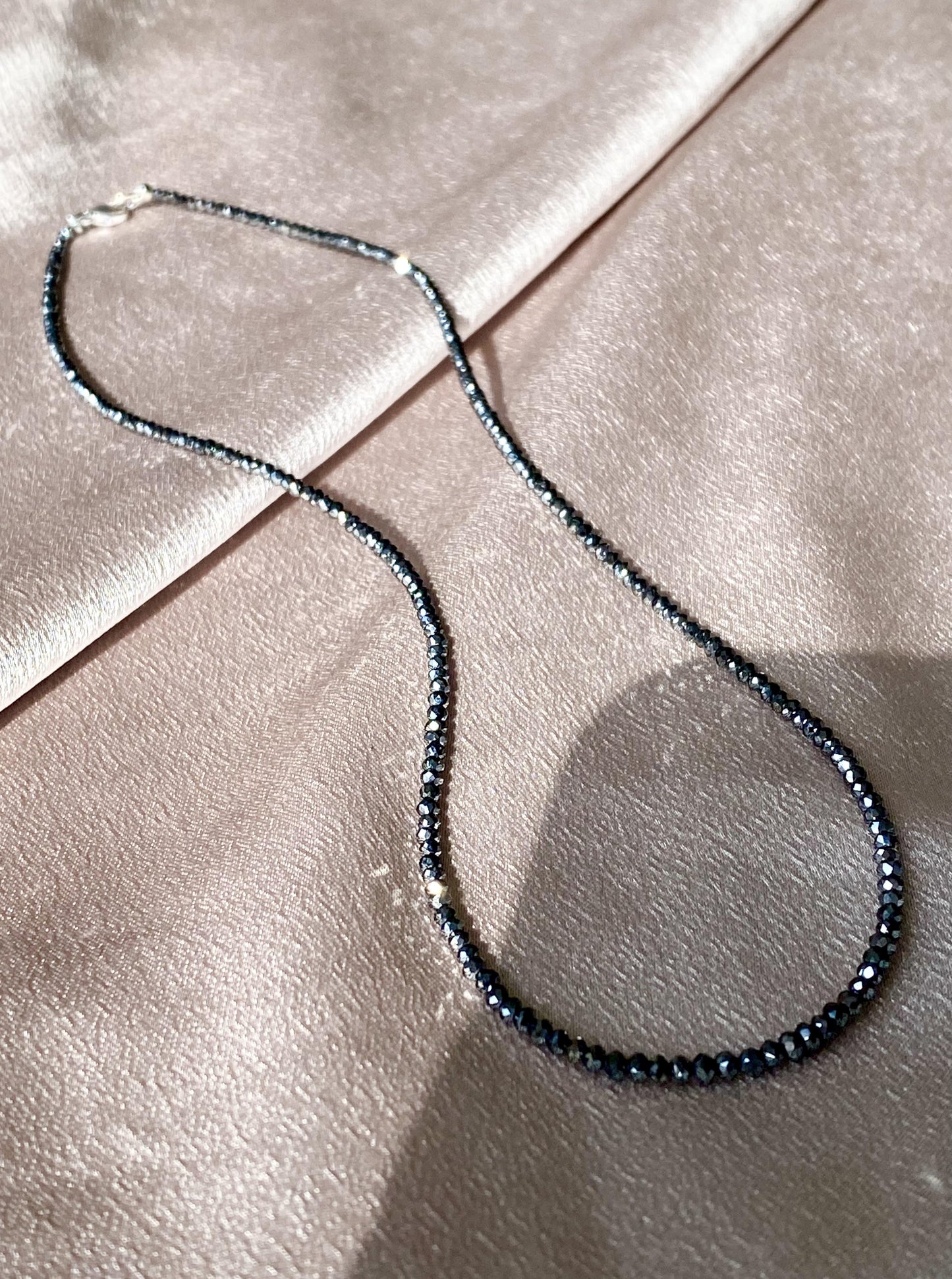 14K Black Diamond Beaded Chain