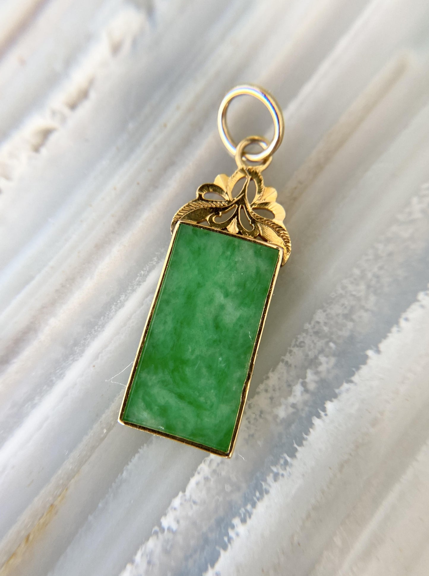 Vintage Rectangular Jade Charm