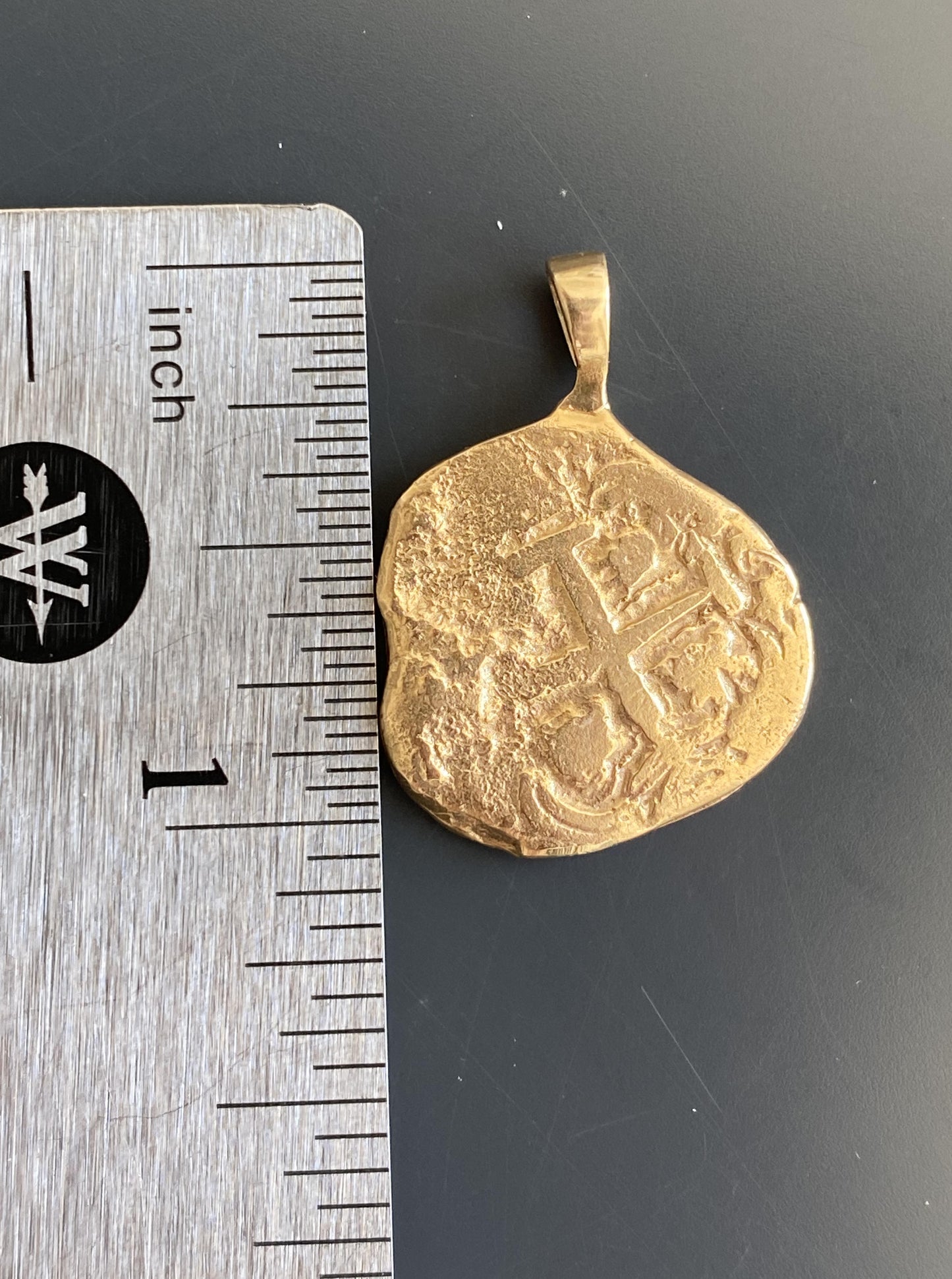 14K Replica Atocha Escudo Gold Coin Pendant