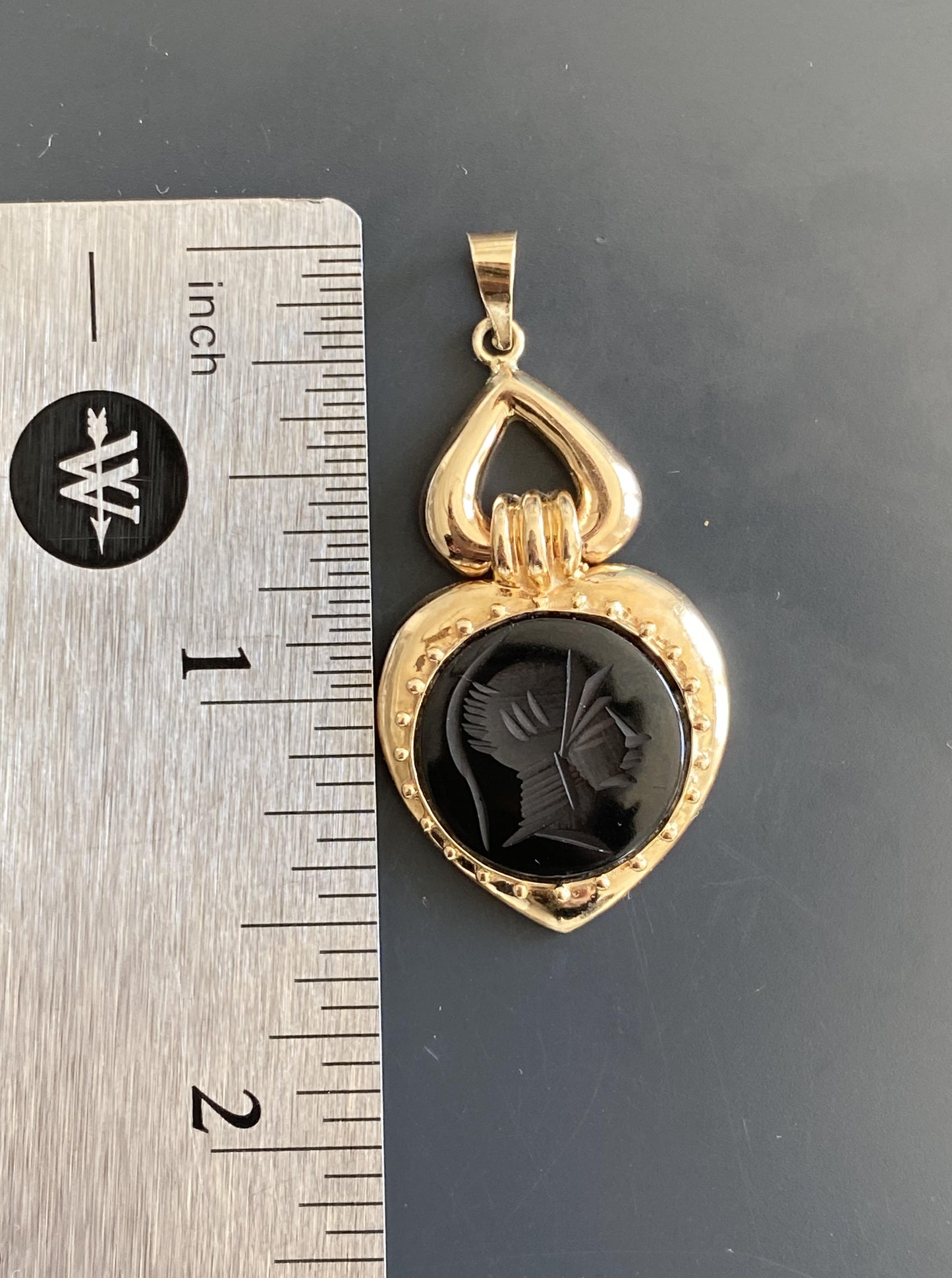 Vintage Onyx Intaglio Pendant