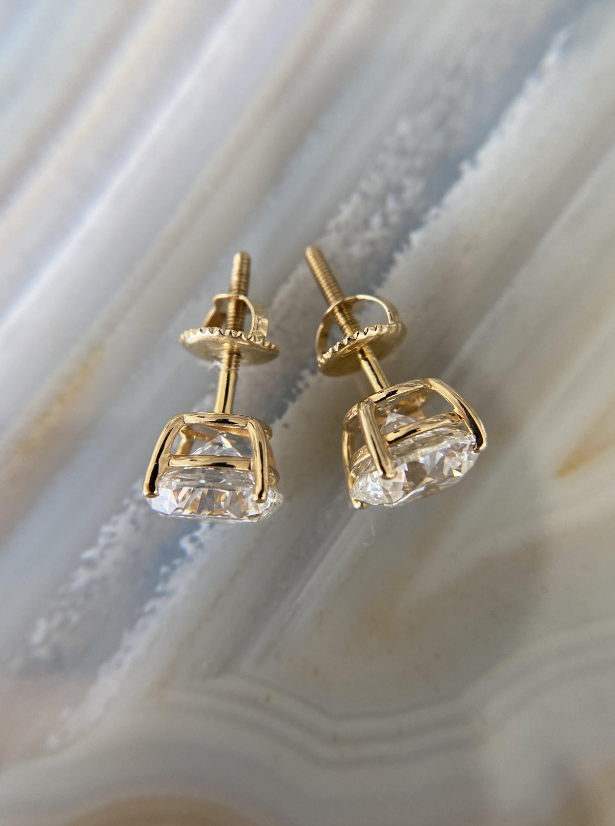 Yellow Gold Lab Diamond Studs (4ct)