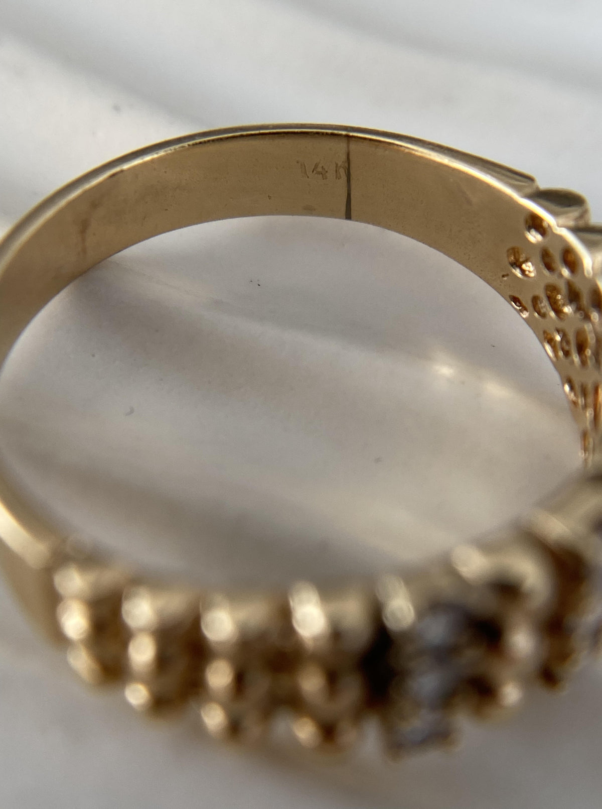 Vintage Beaded Diamond Band