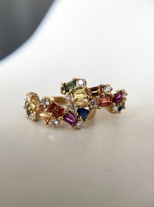 Muti Color Sapphire Hoops