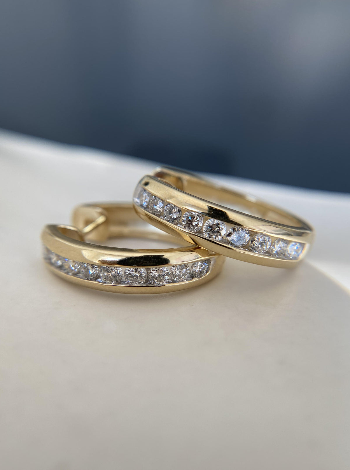 Chunky Diamond Hoops