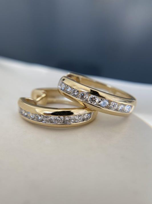 Chunky Diamond Hoops