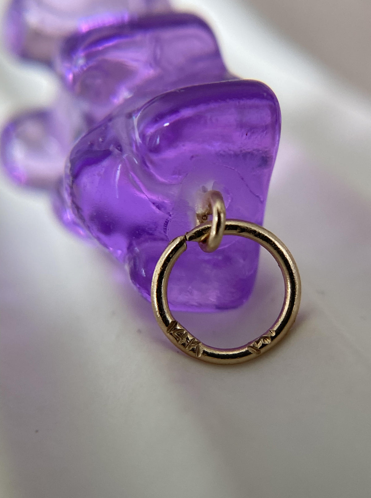 14K Resin Grape Gummy Bear Charm