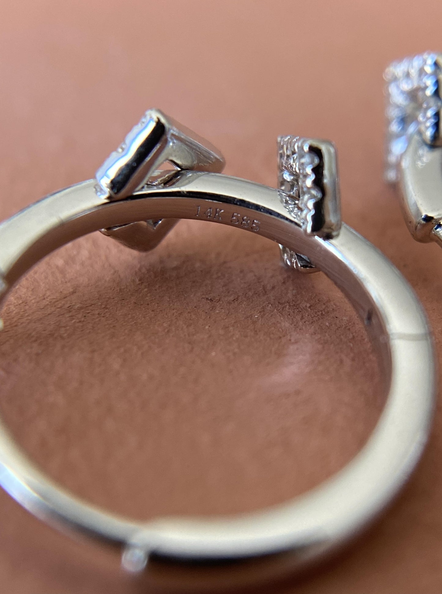 White Gold Dangle Diamond Hoops