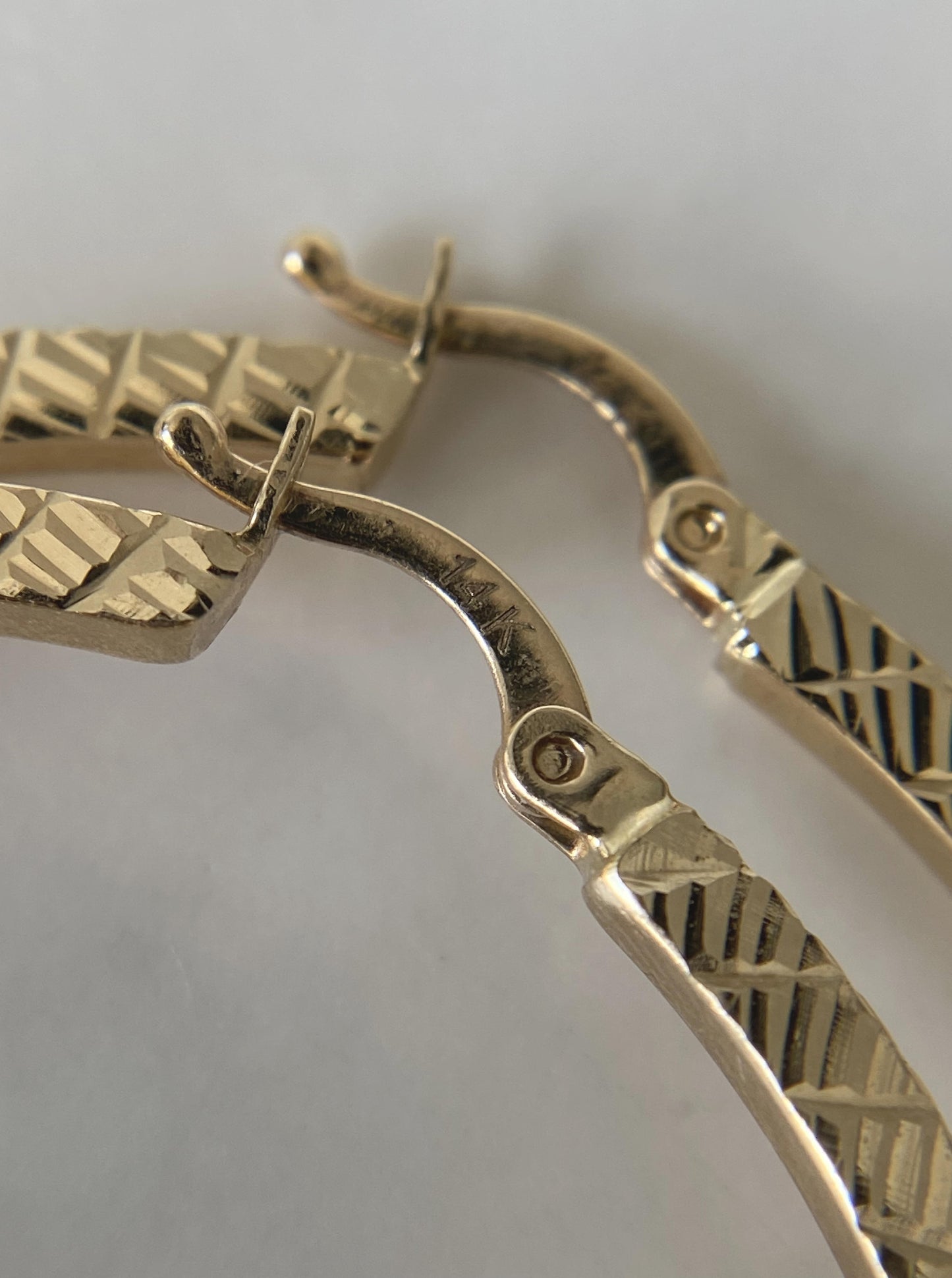 Large Diamond Cut Gold Hoops