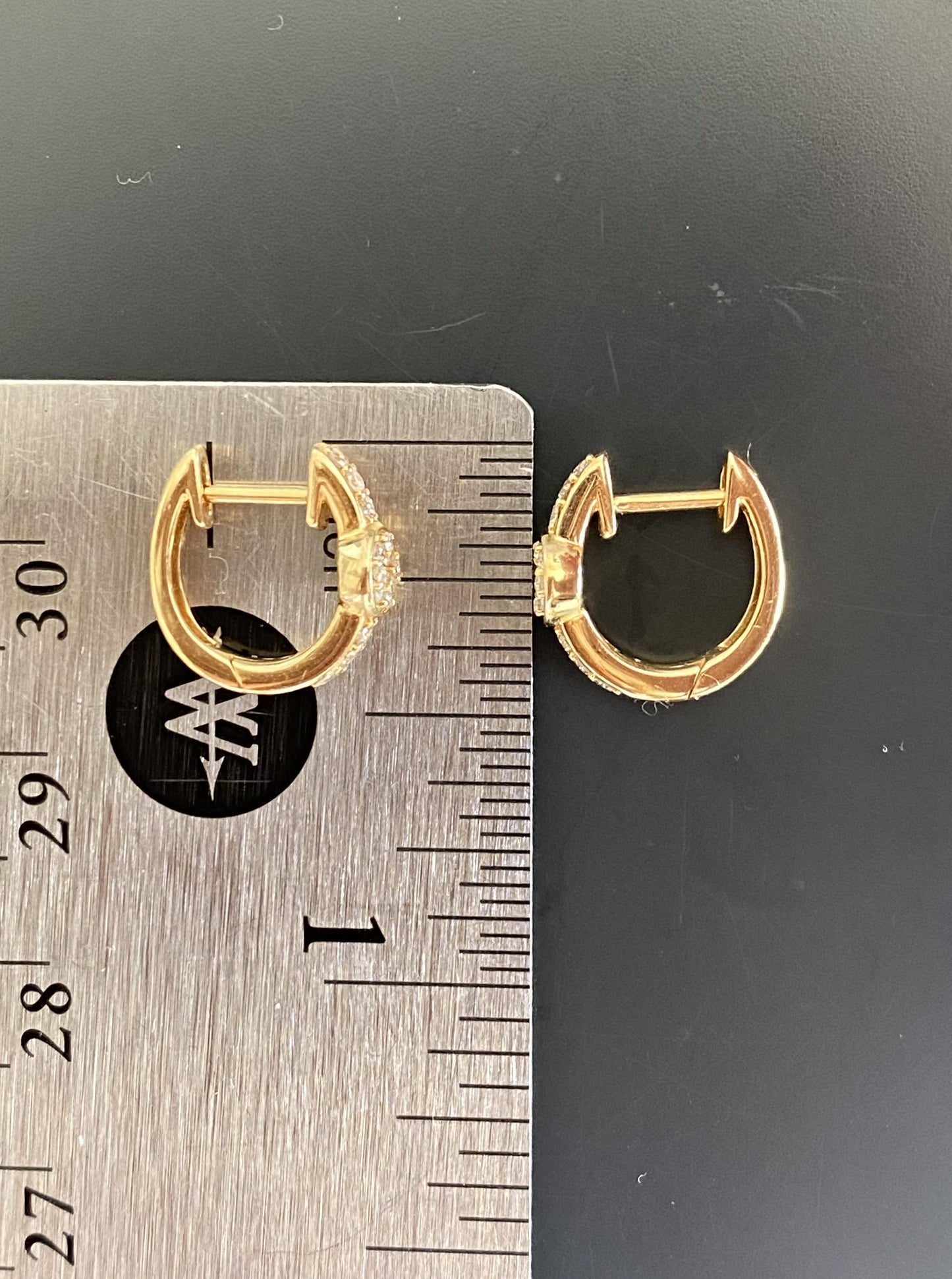 Small Bezel Diamond Hoops