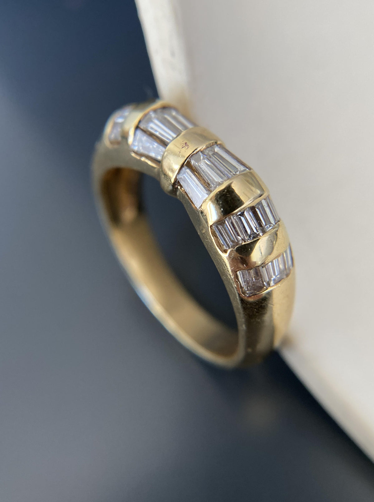 Vintage Chunky Bowtie Baguette Diamond Band