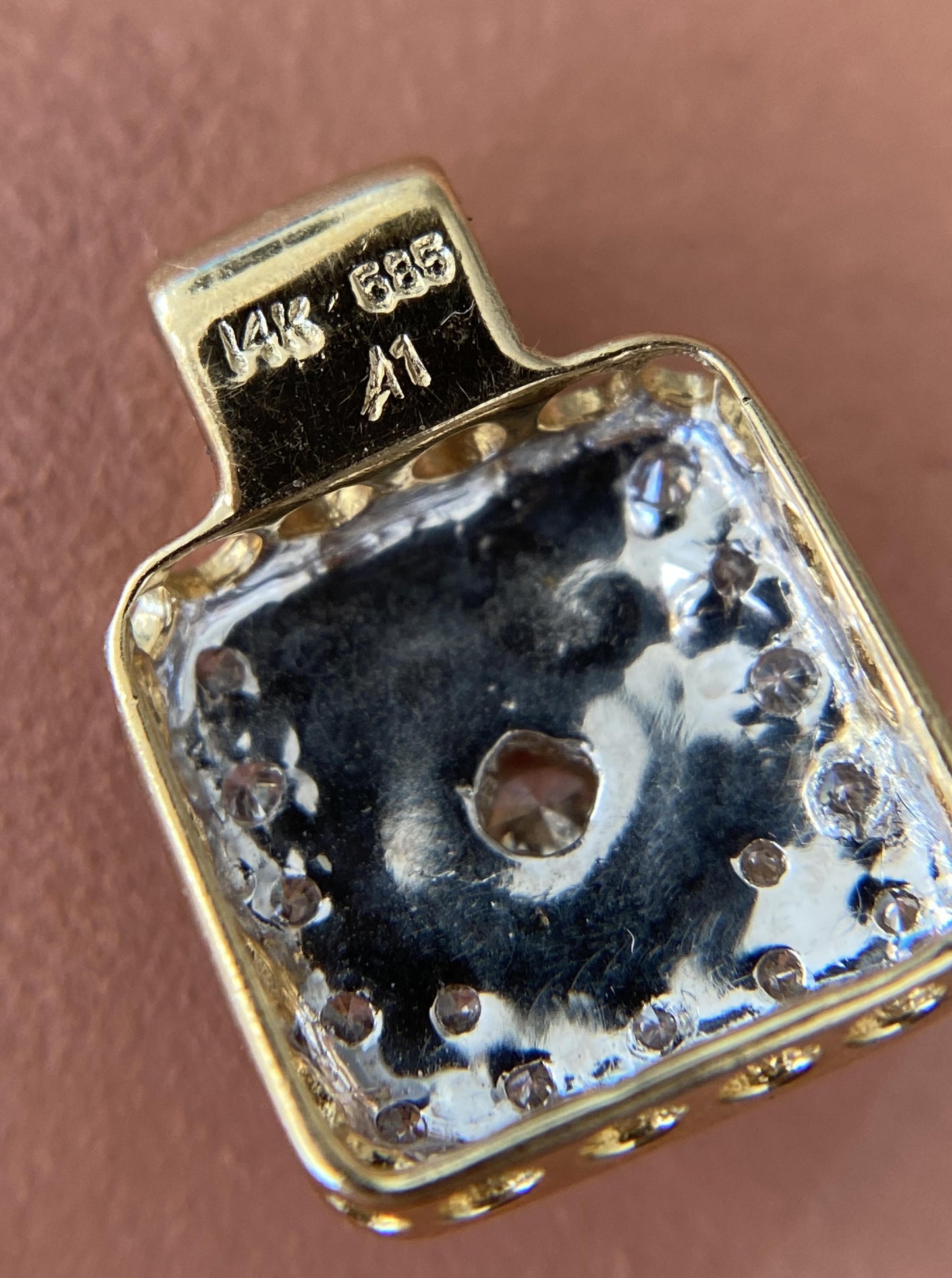 Vintage Diamond Square Charm