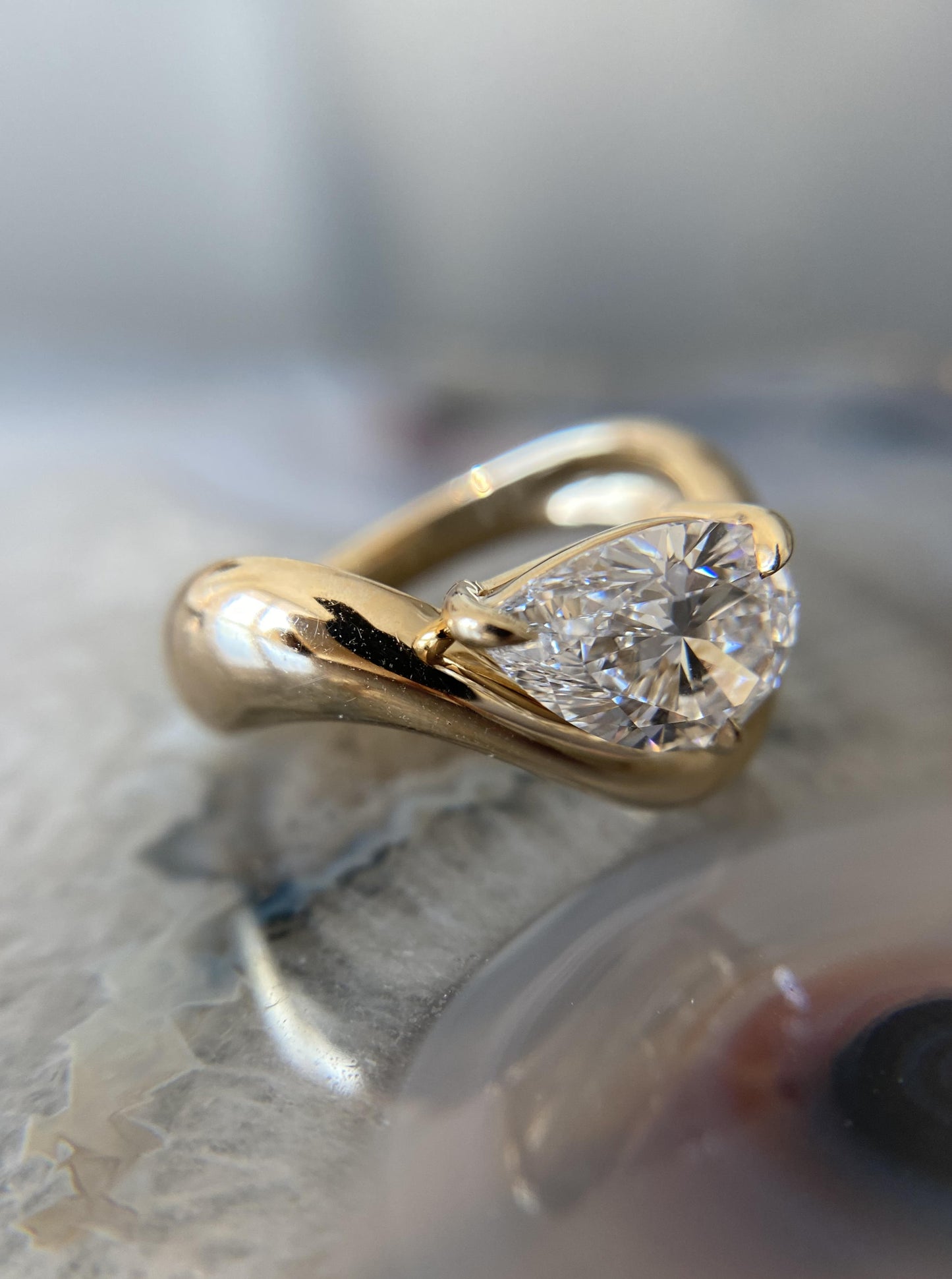 Chunky Wavy Lab Diamond Ring