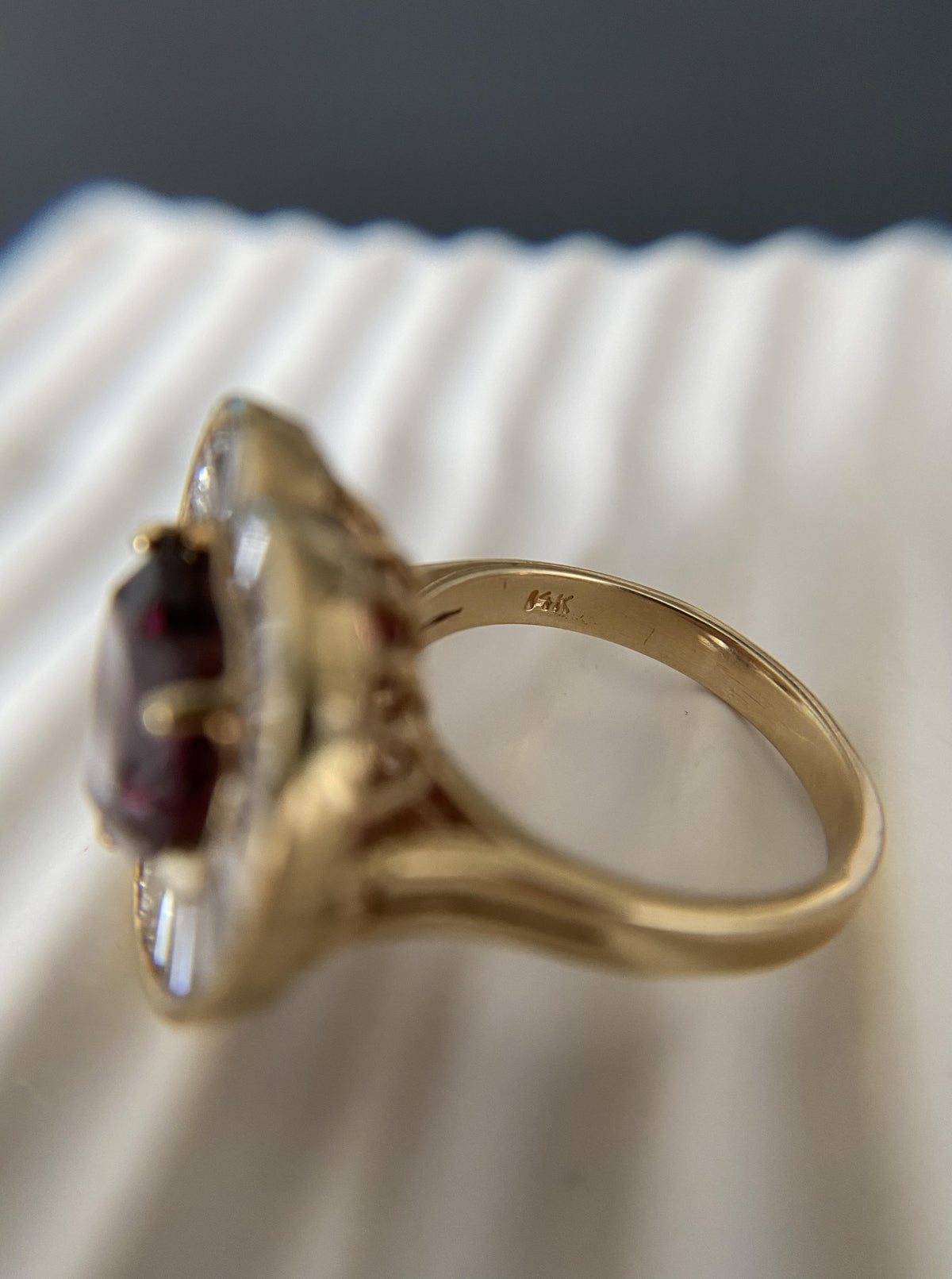 Garnet Heart Cocktail Ring