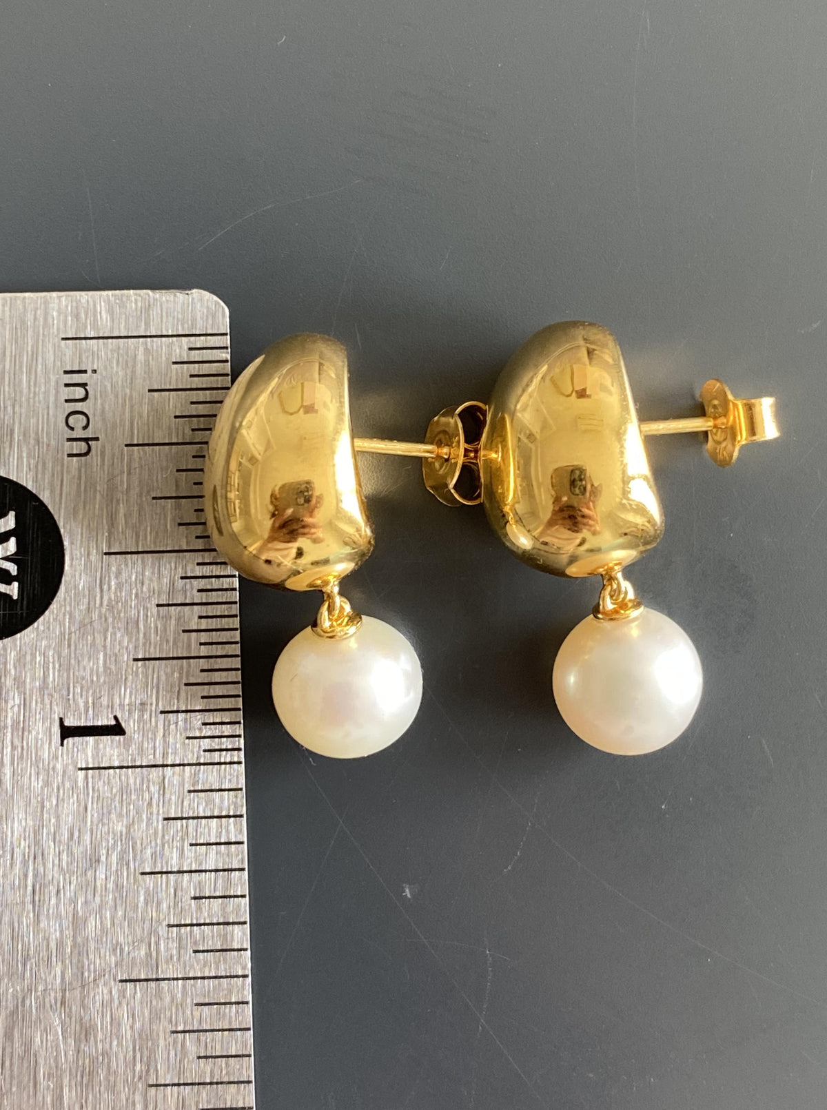 Puffy Drop Pearl Earrings