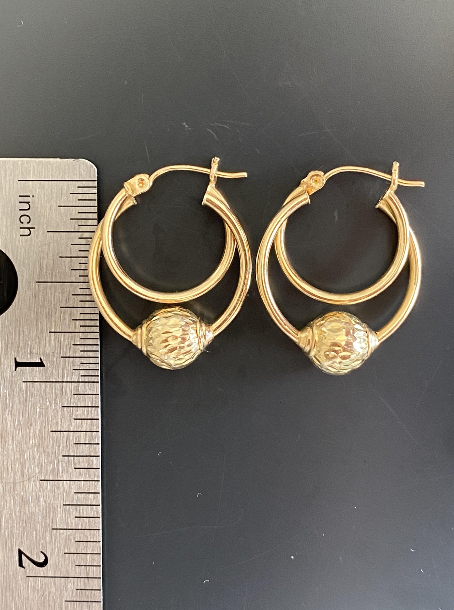 Double Diamond Cut Ball Hoops
