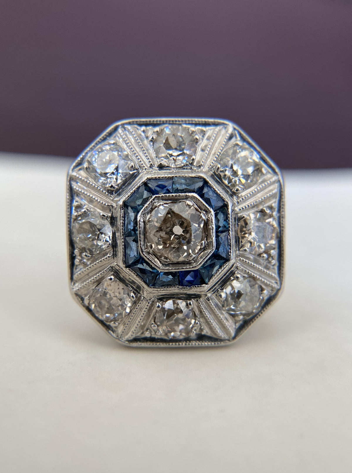 Art Deco Octagonal Cocktail Ring