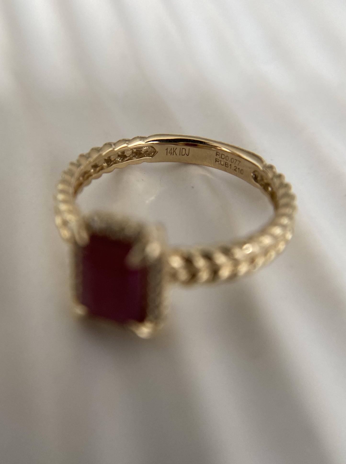 Ruby Ring With Braided Details