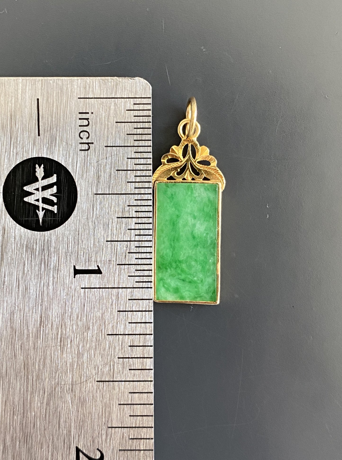 Vintage Rectangular Jade Charm