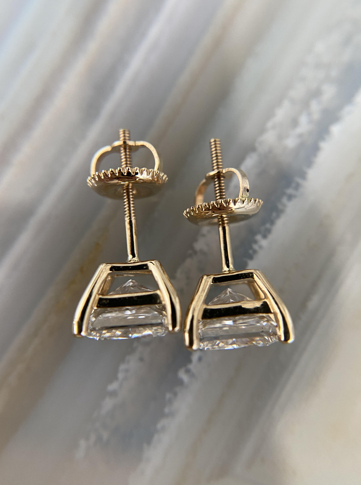 Princess Cut Lab Diamond Studs (3.06 ct)