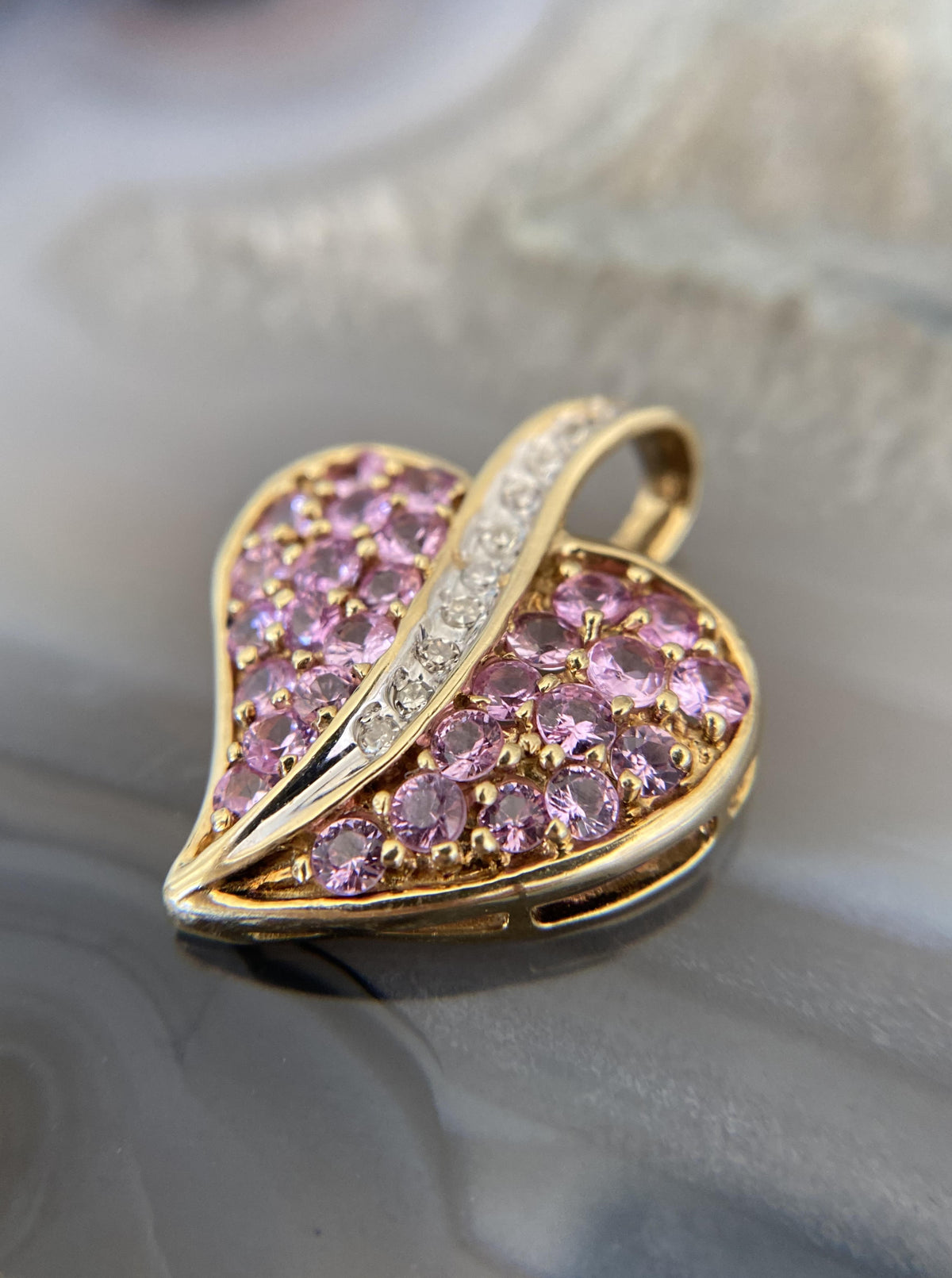 Pink Sapphire Heart Pendant