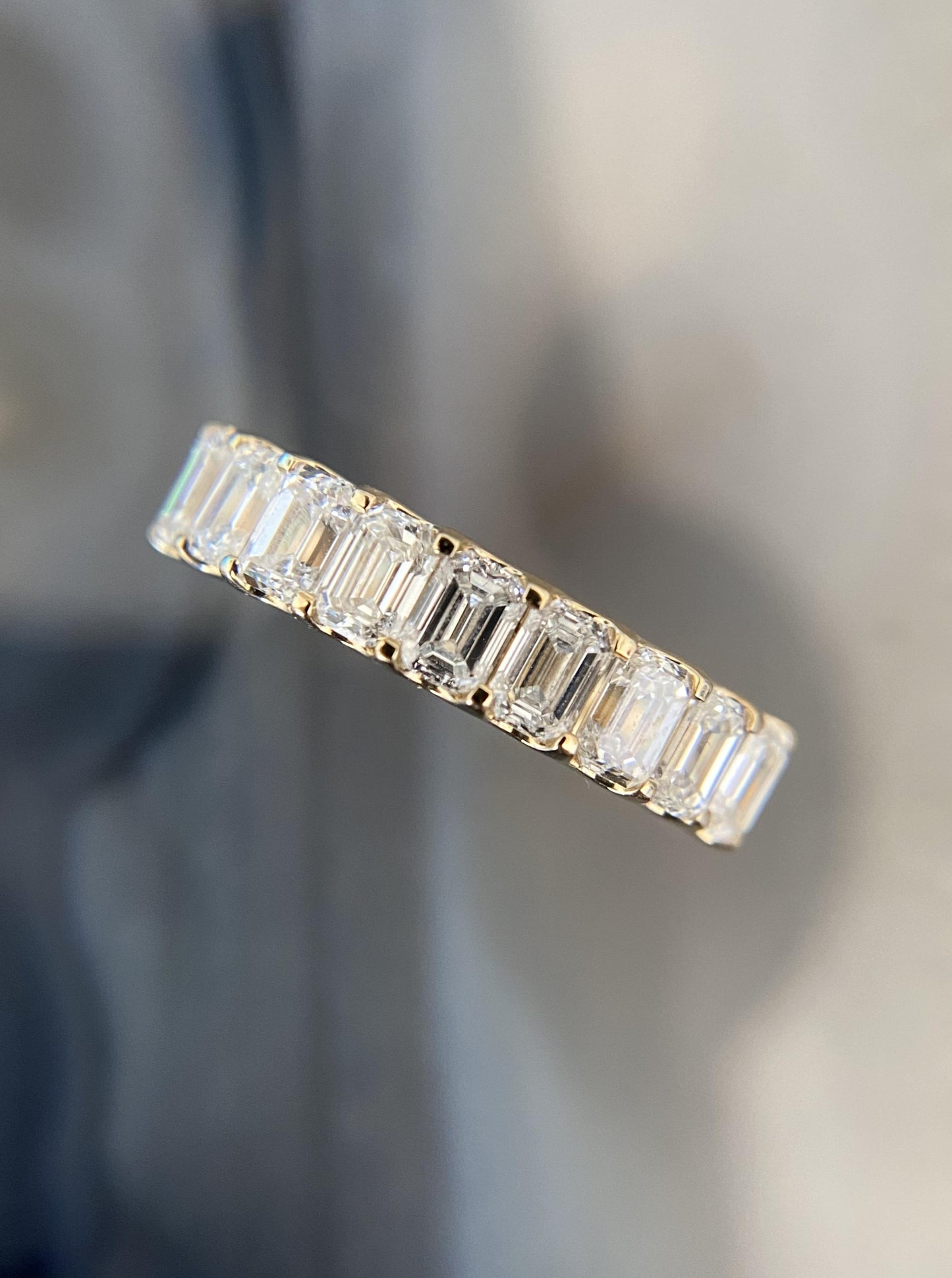 Emerald Cut Lab Diamond Band