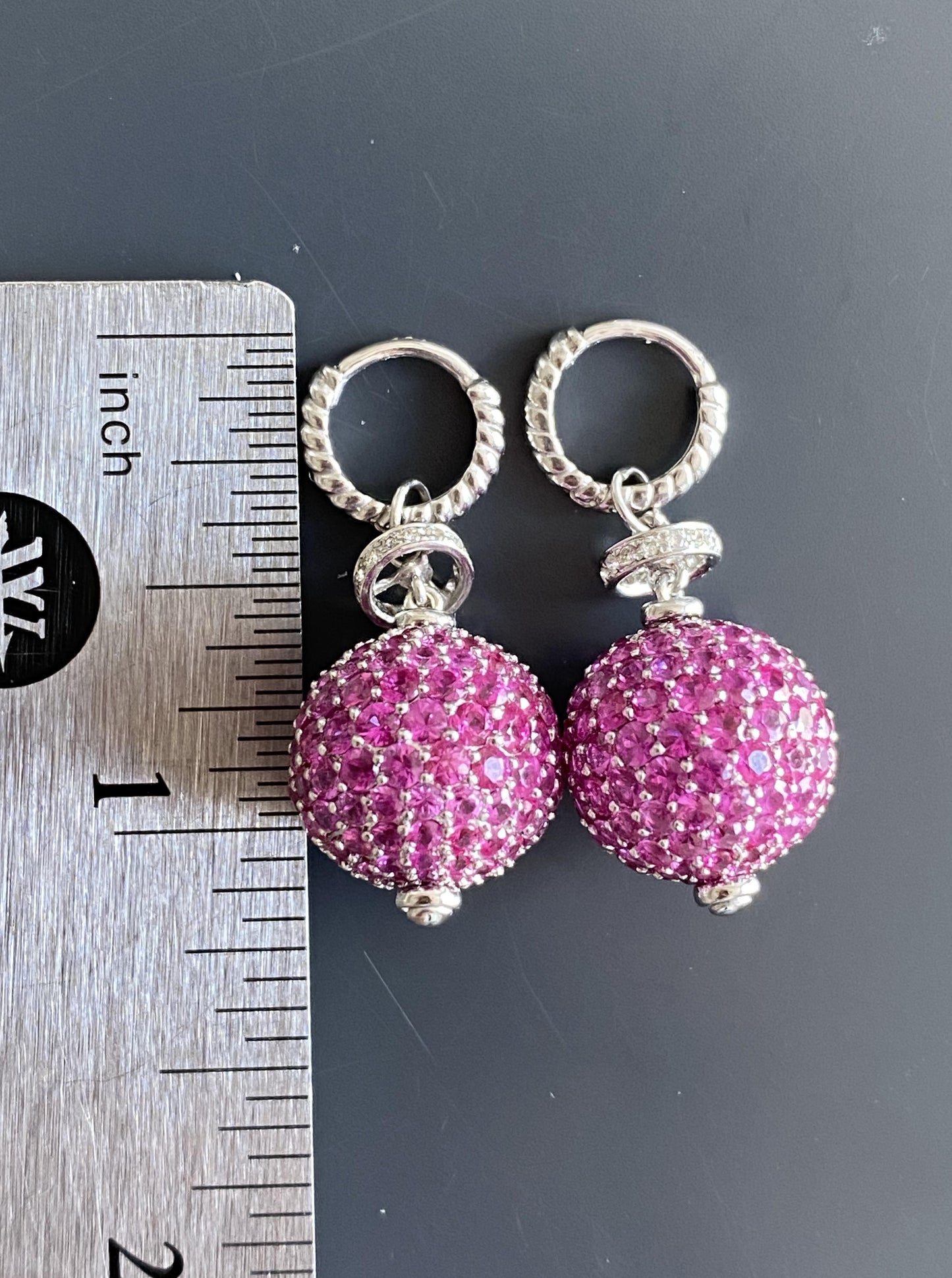 Pink Sapphire Disco Ball Earrings